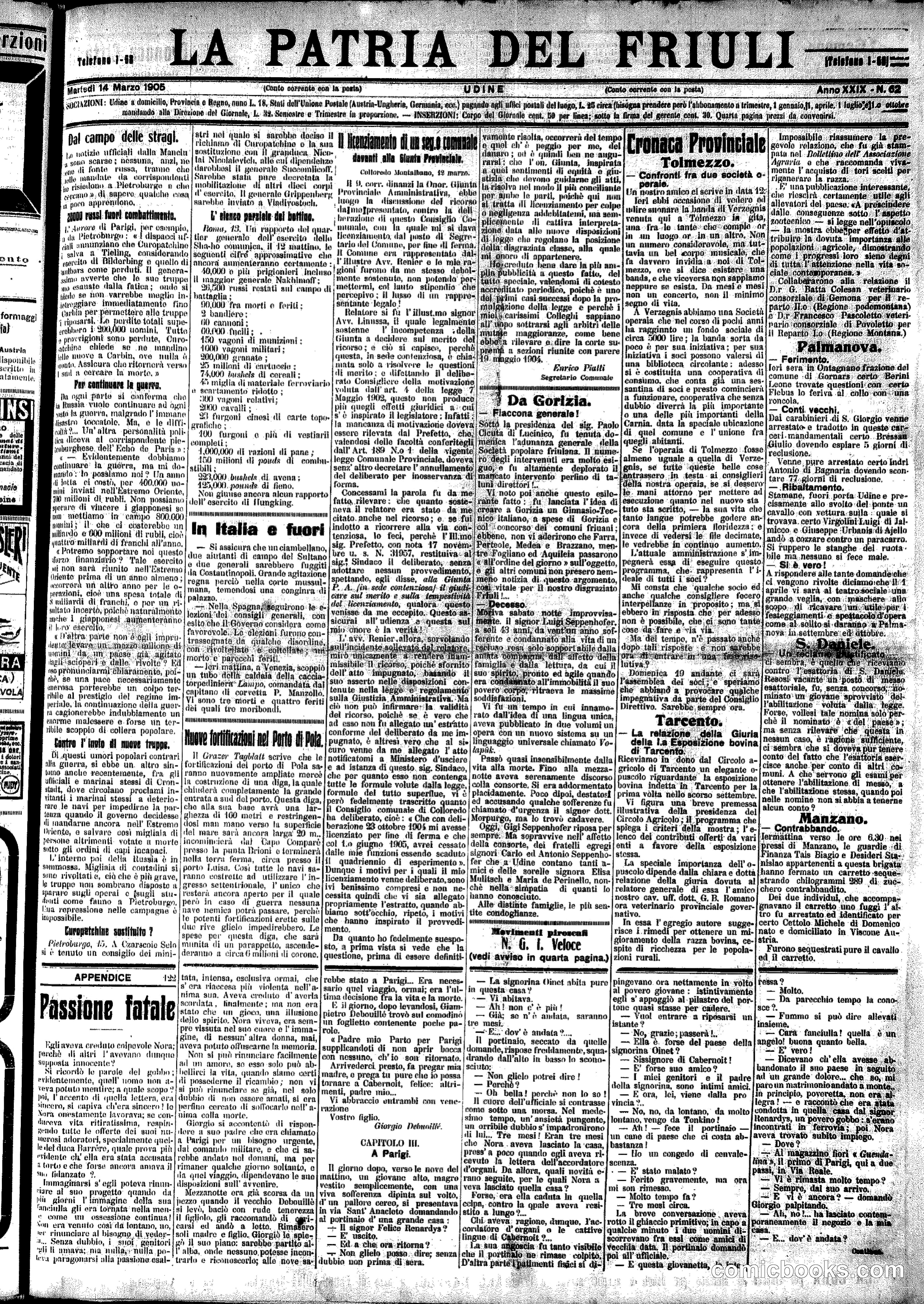 La Patria del Friuli, March 14, 1905