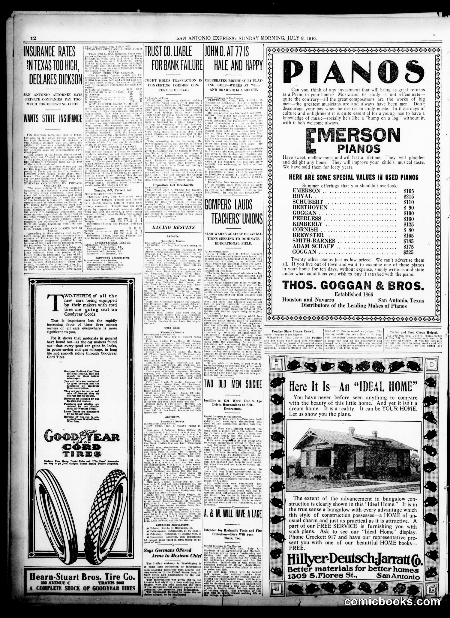 Sunday Newspaper Page, 1916