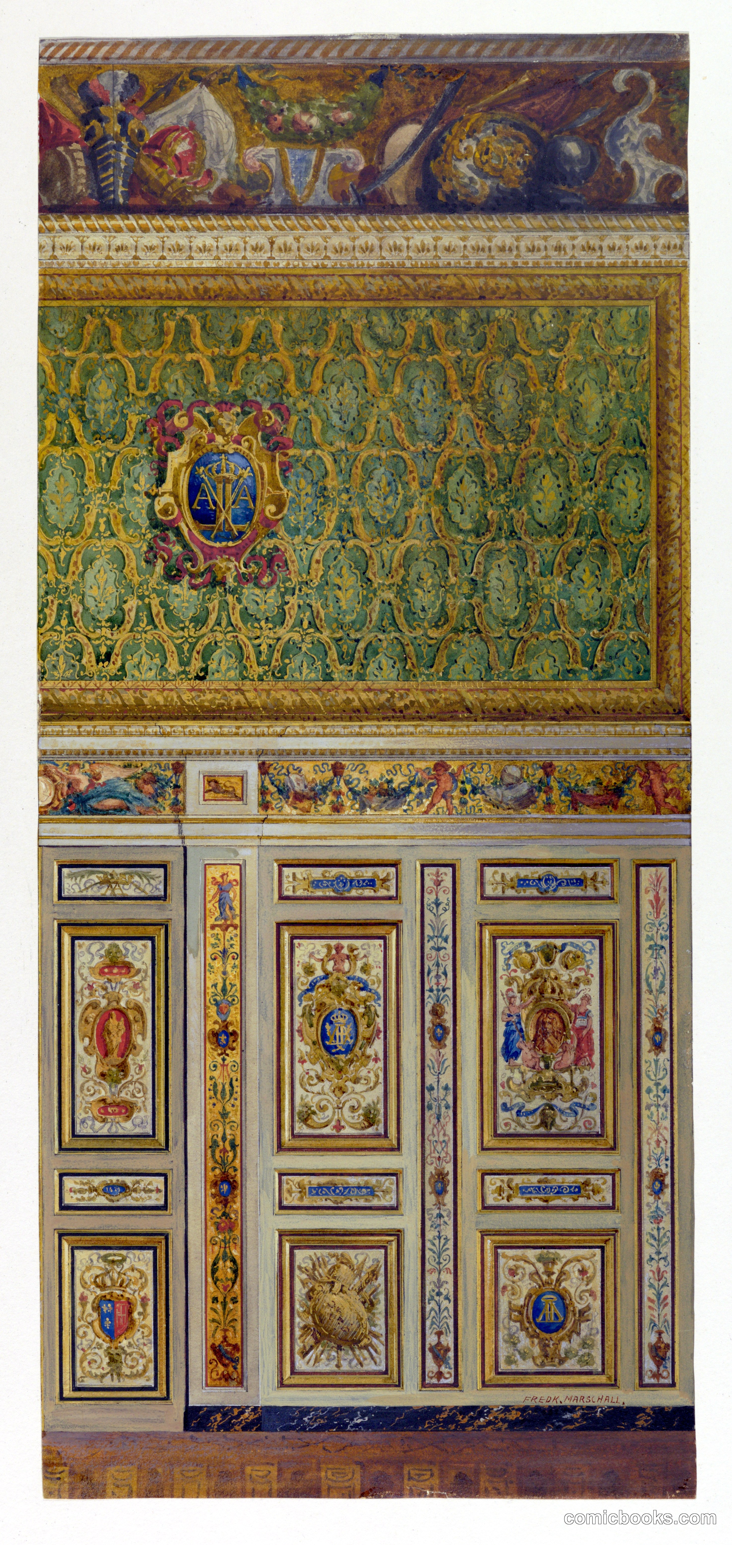 Decorative Wall Paneling, Guard Room, Palace of Fontainebleau