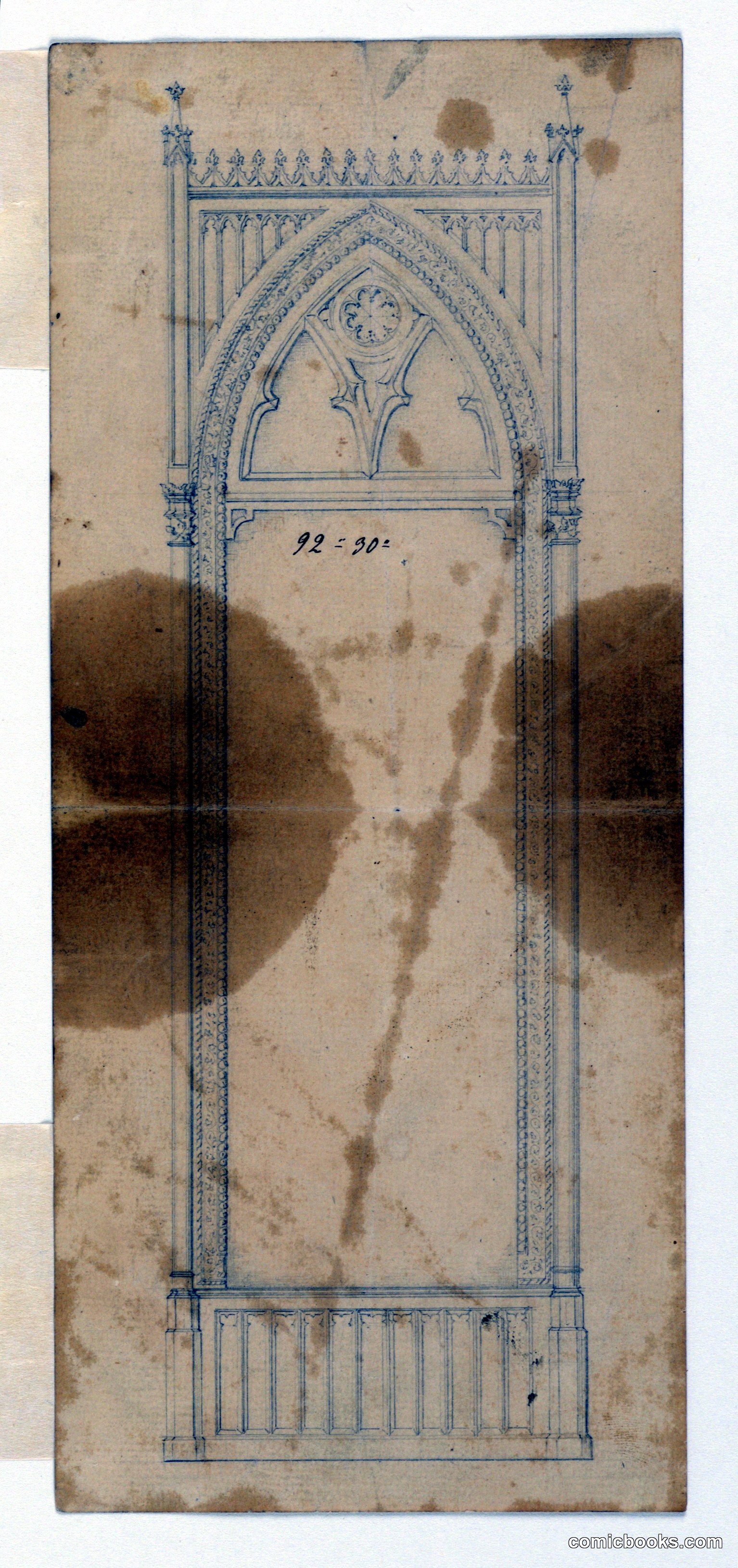 Architectural Drawing: Gothic Revival Mirror Frame