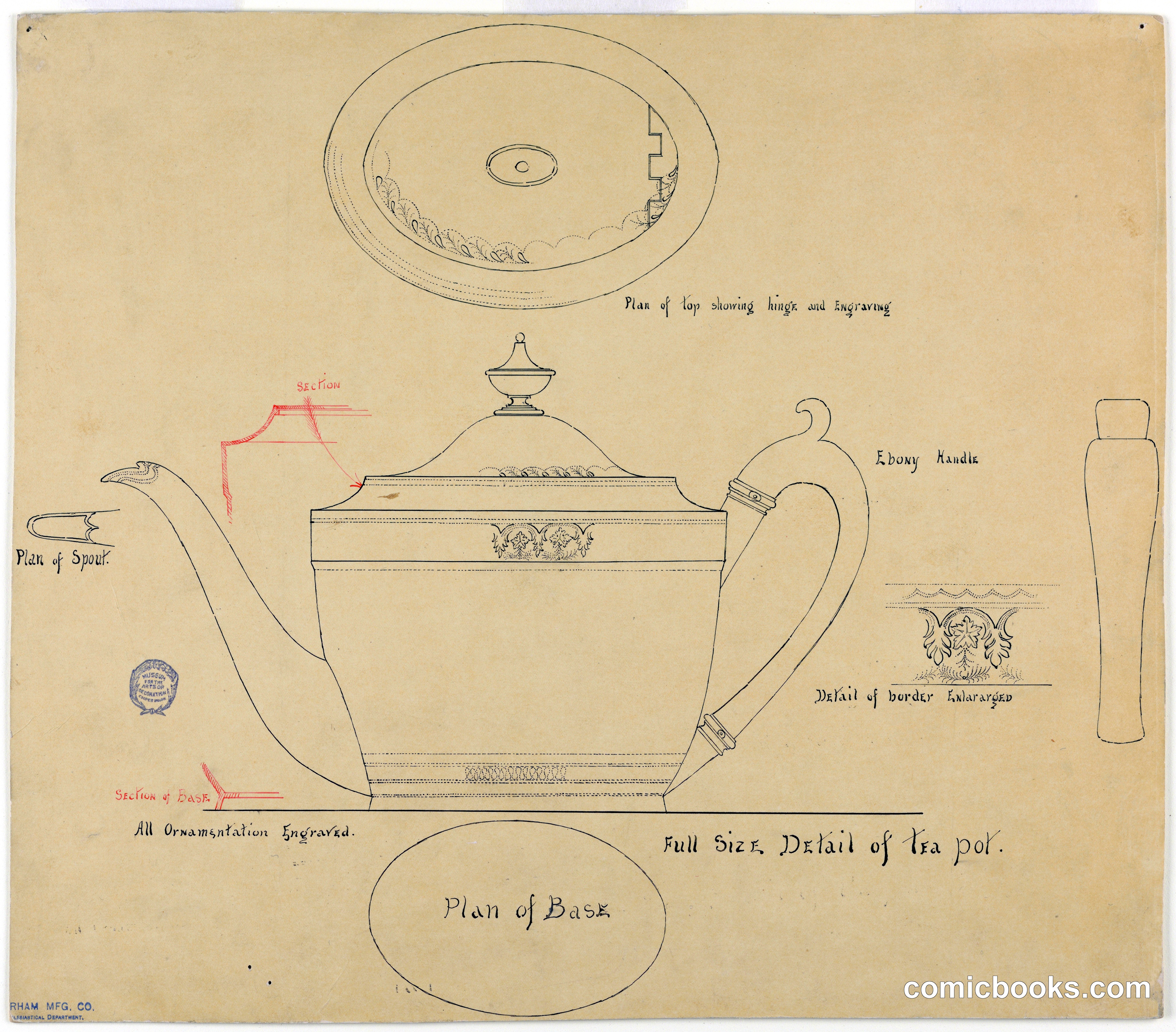 Design Plan for George III Style Silver Teapot
