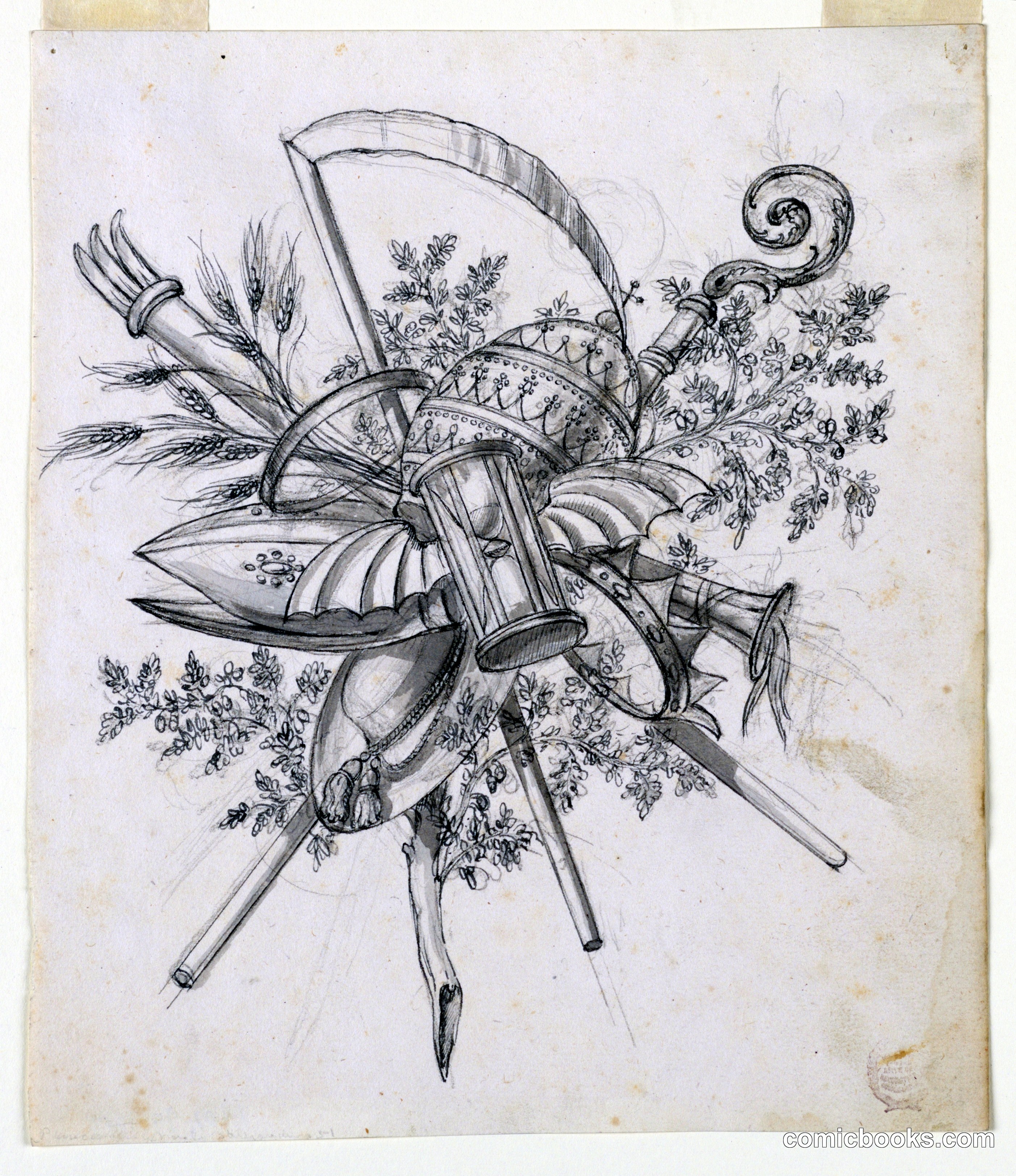 Trophy with Winged Hourglass