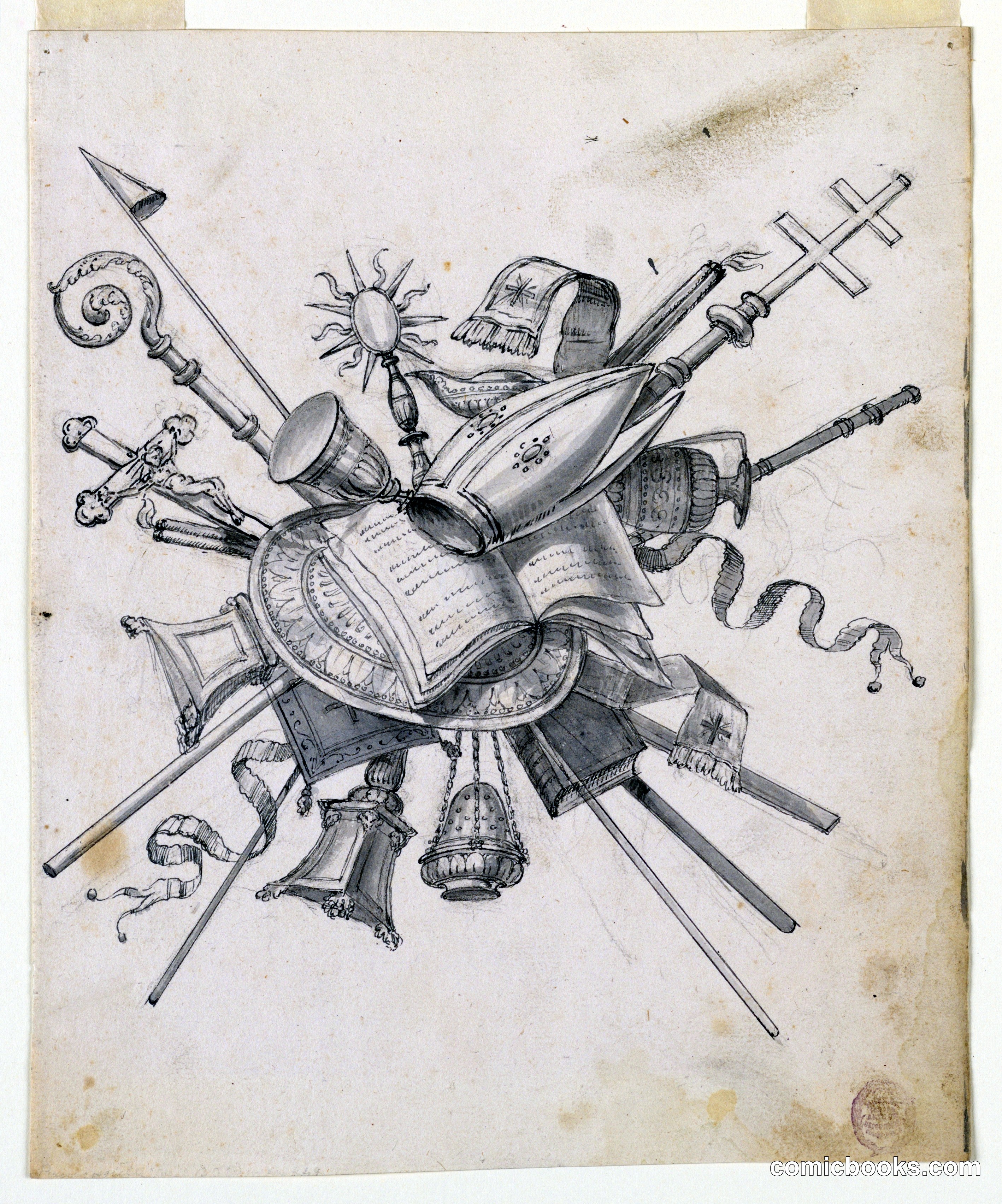 Trophy with Ecclesiastical Objects