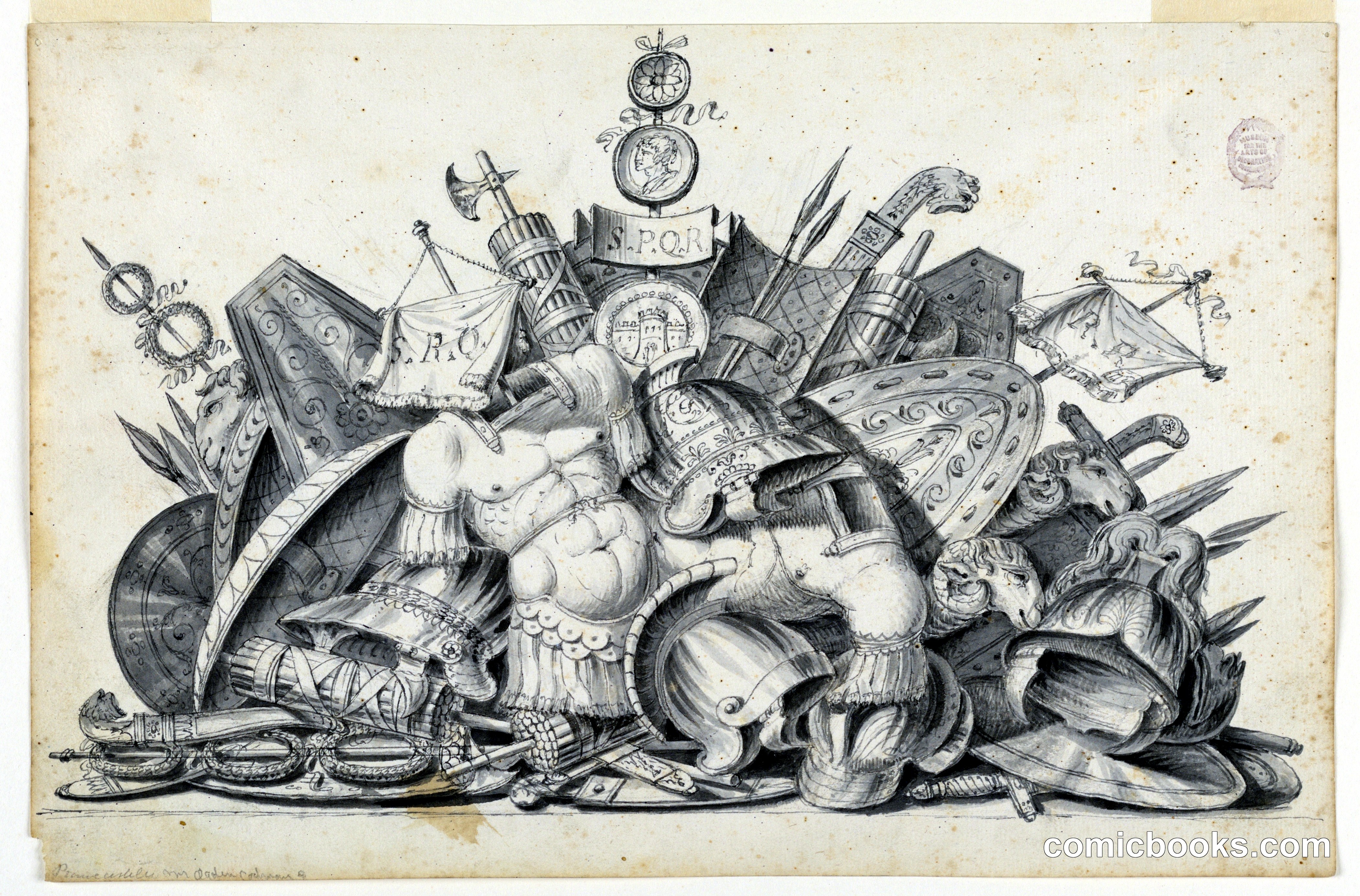 A Trophy of Weapons Intended to be Executed in Painting