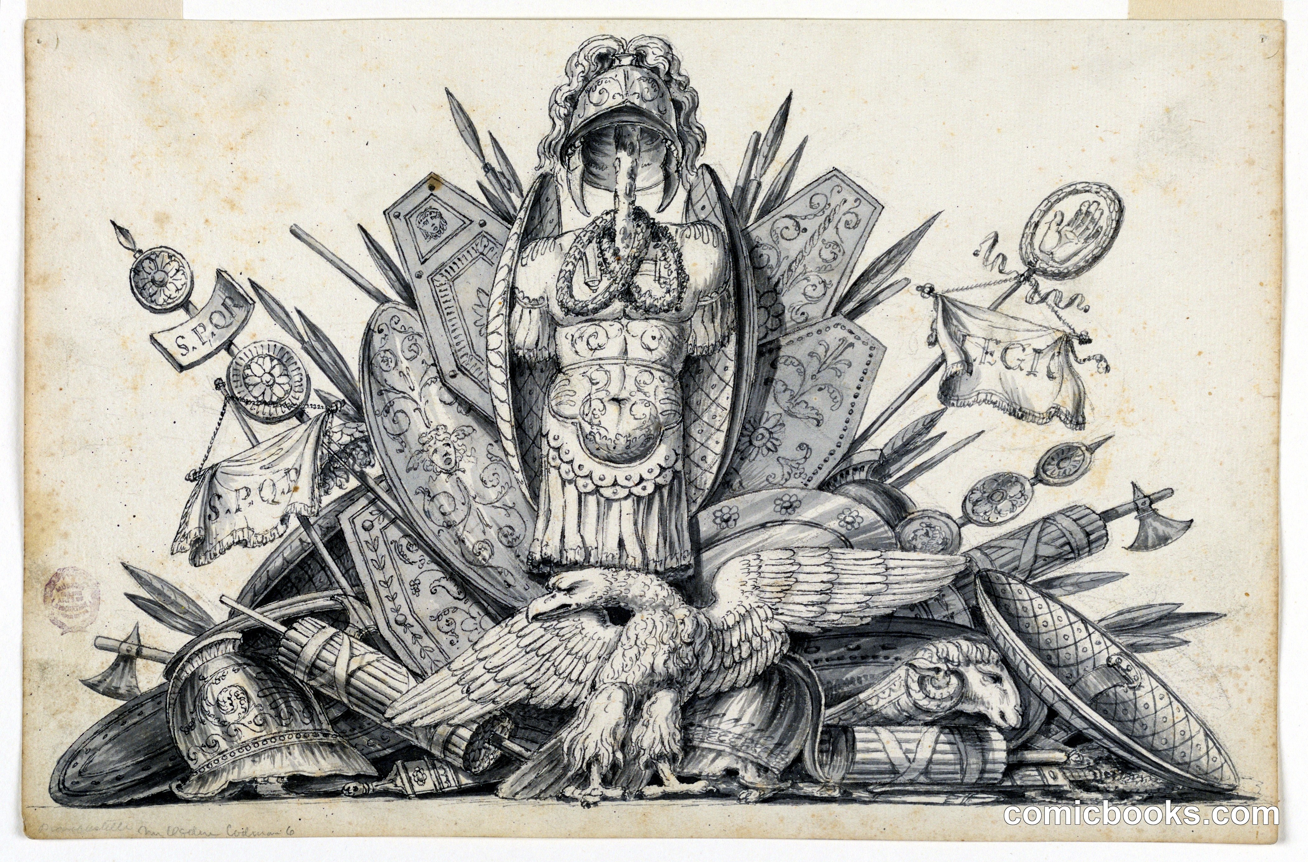 A Trophy of Weapons Intended to be Executed in Painting