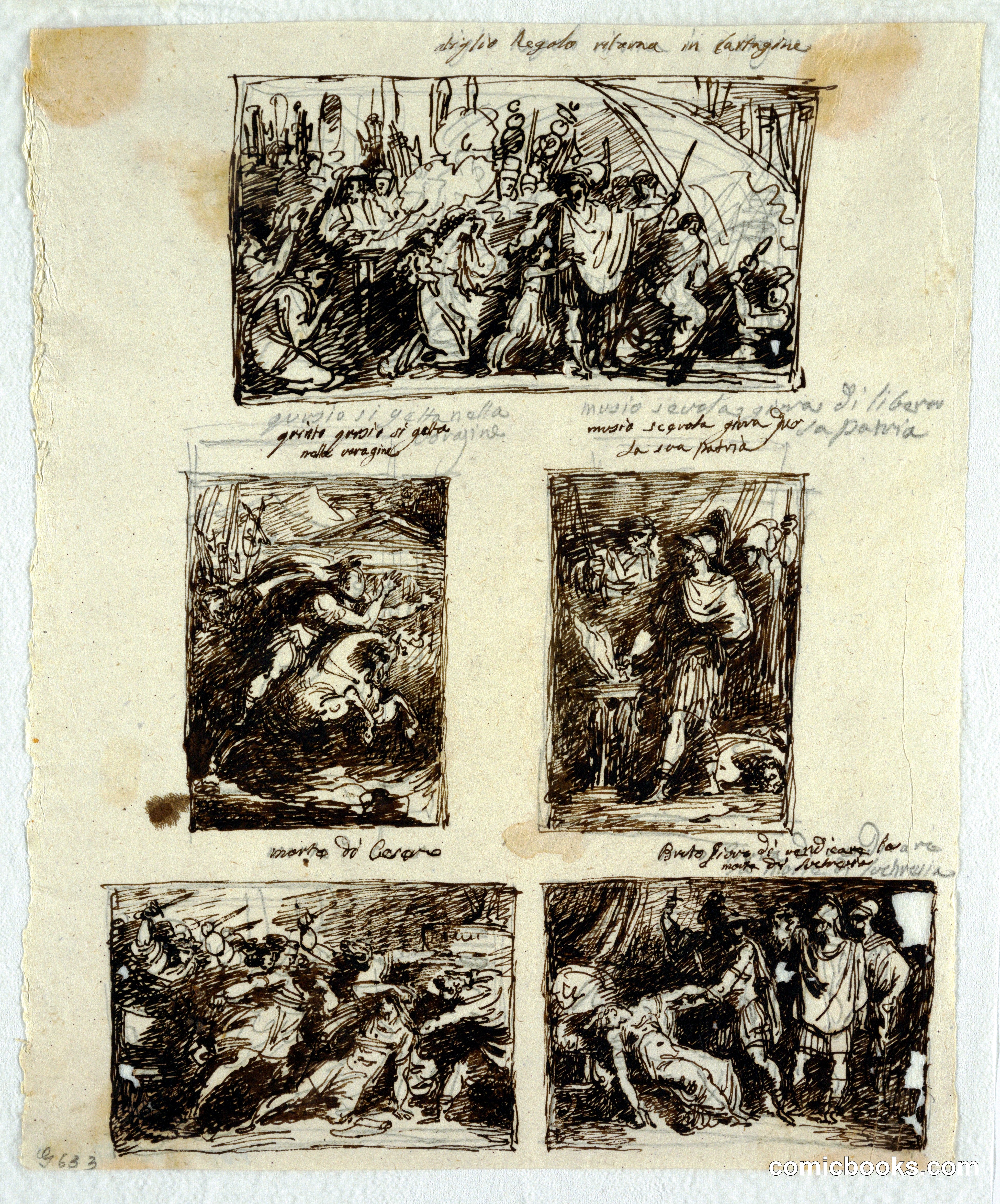 Design for Various Decorations including Coriolanus at the Walls of Rome