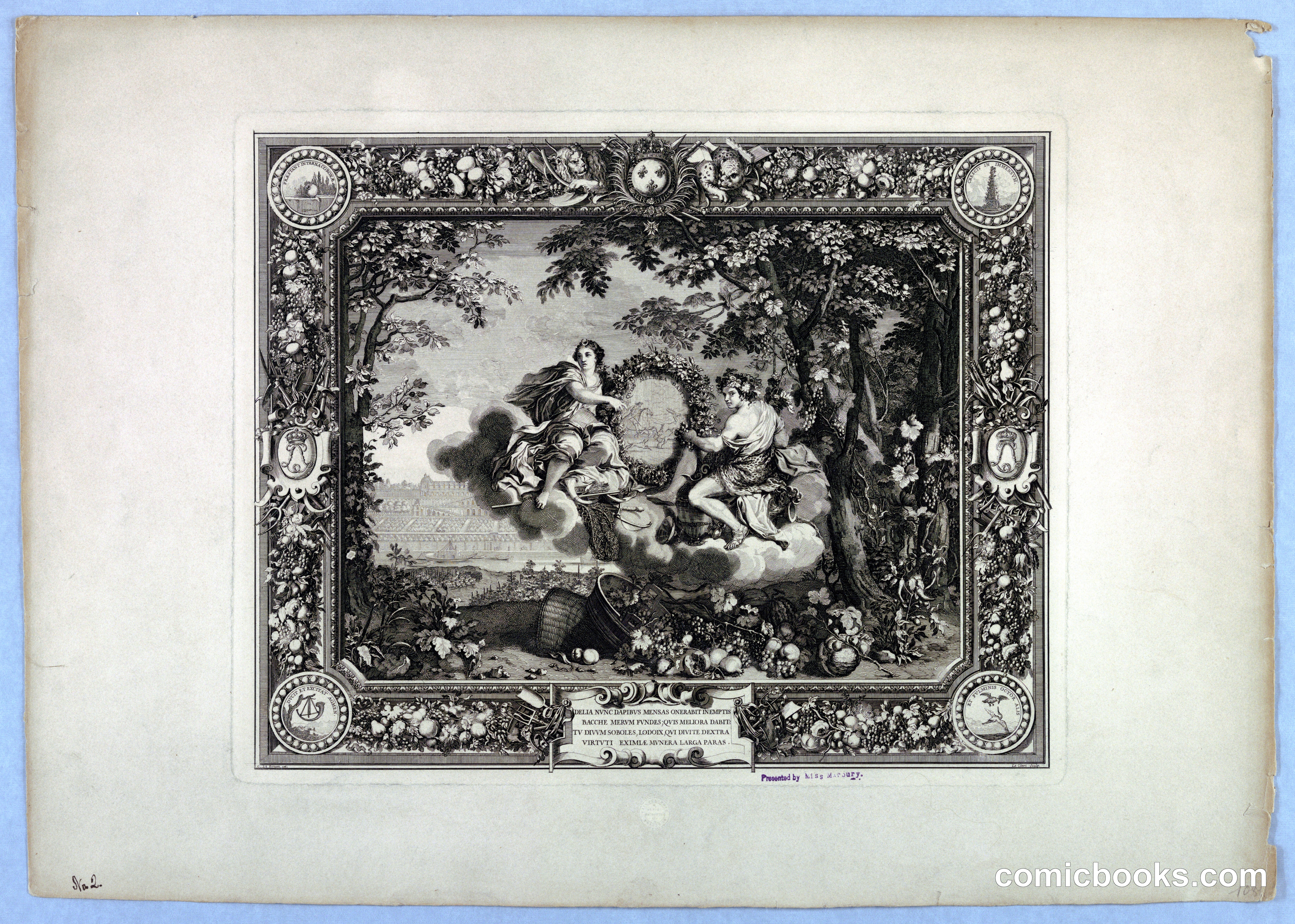 Allegorical Engraving with Ornamental Border
