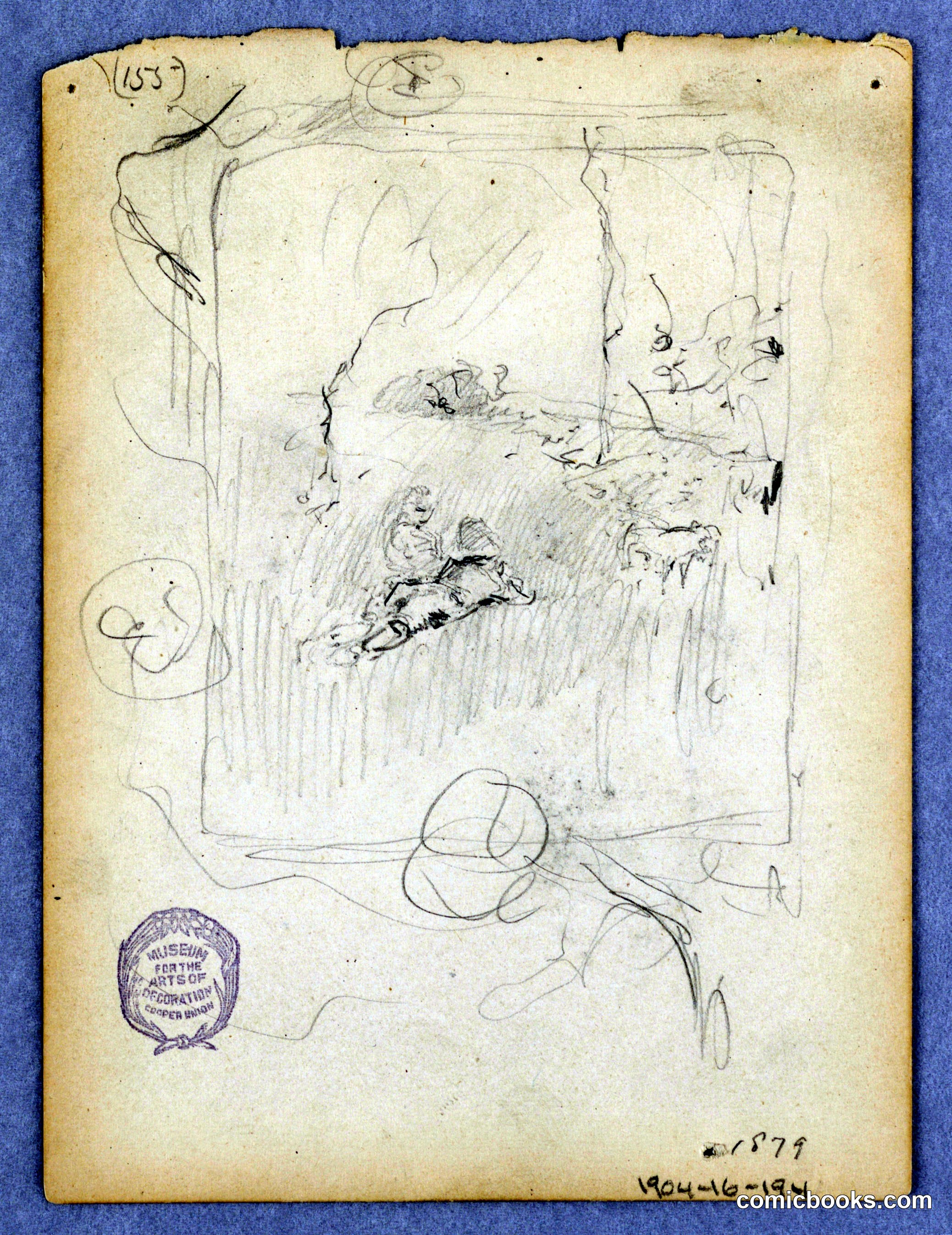 Study Sheet with Children and Interior Scene