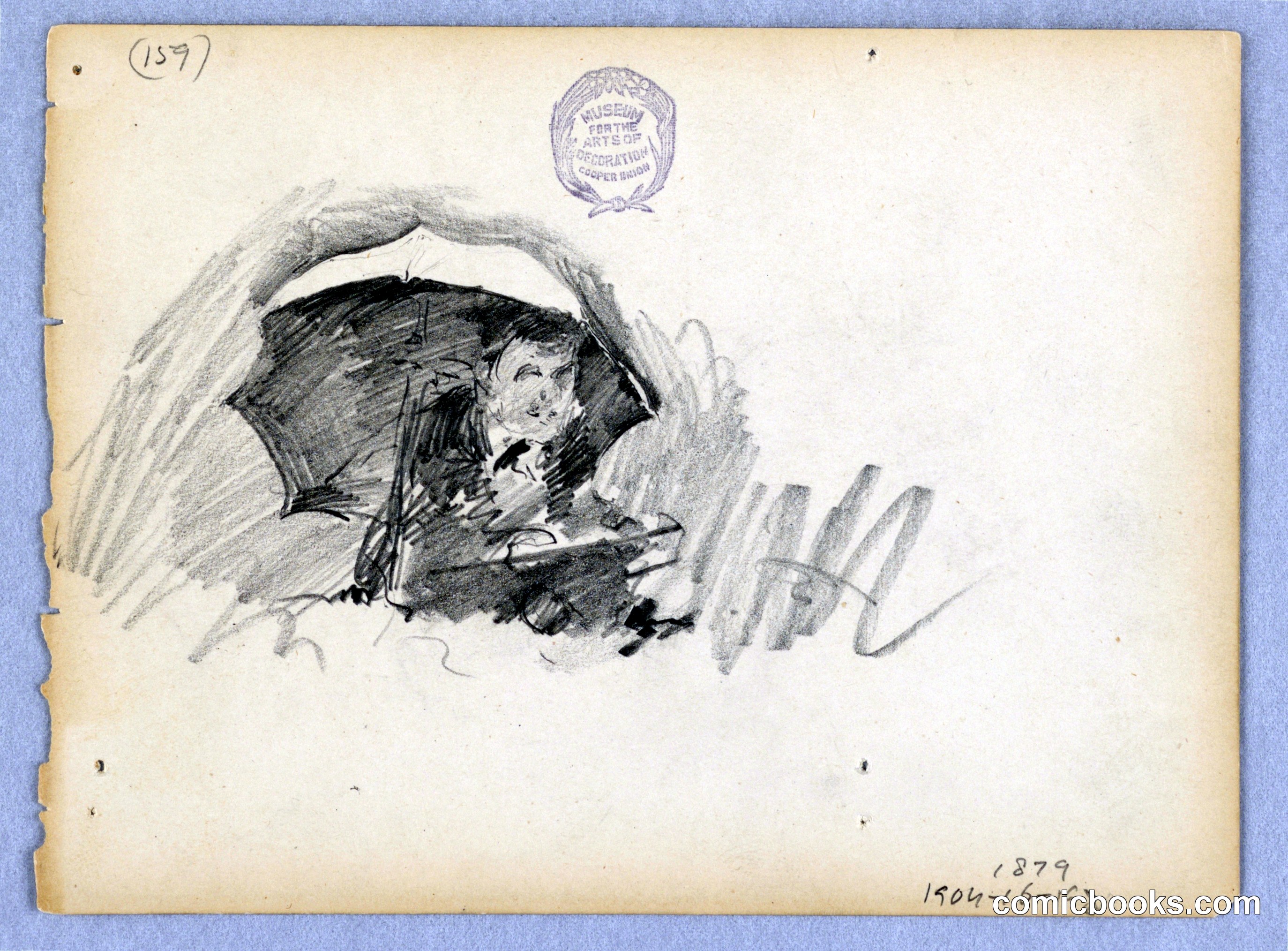 Artist Sketching in the Rain