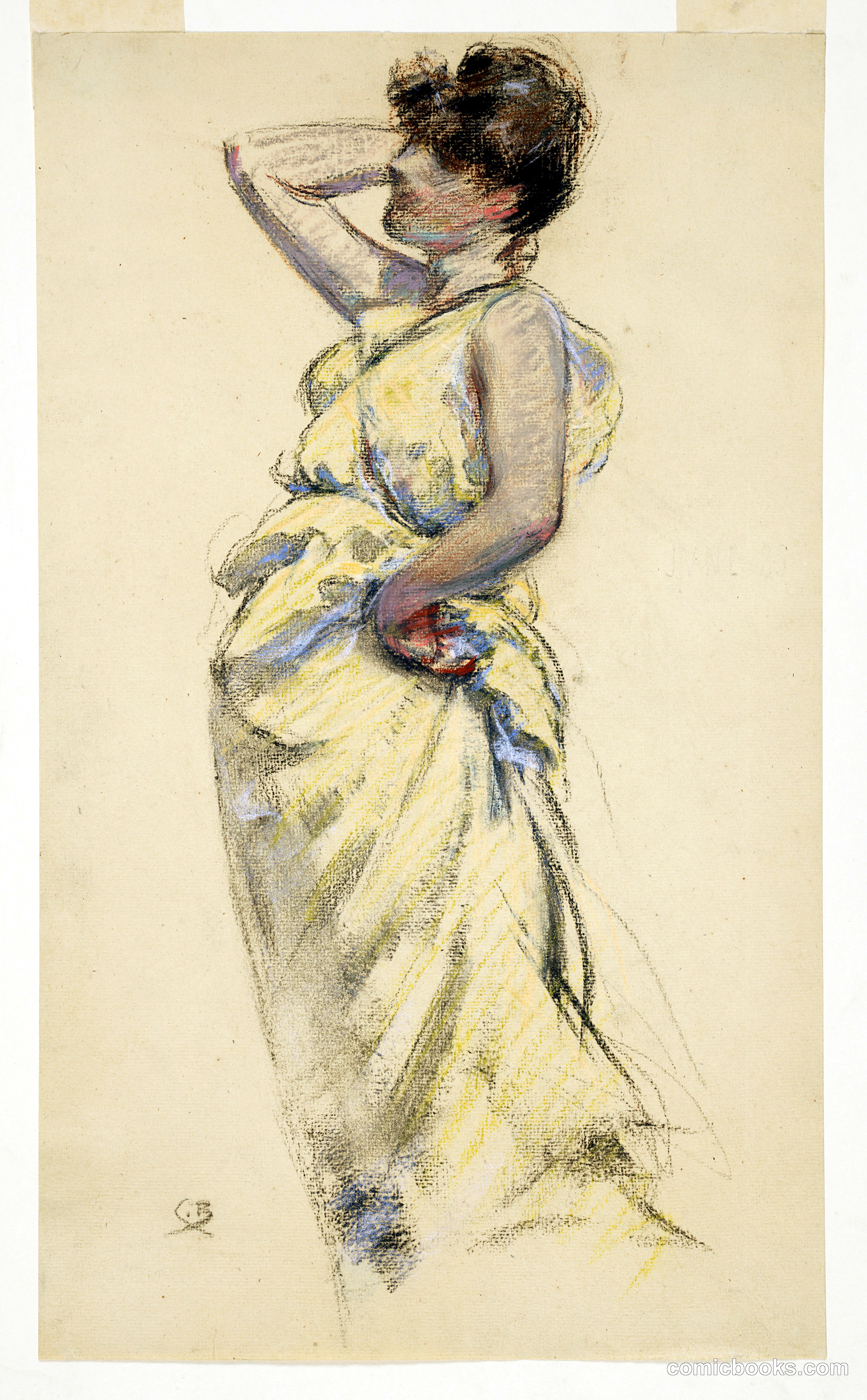 Study of a Woman in Yellow Dress