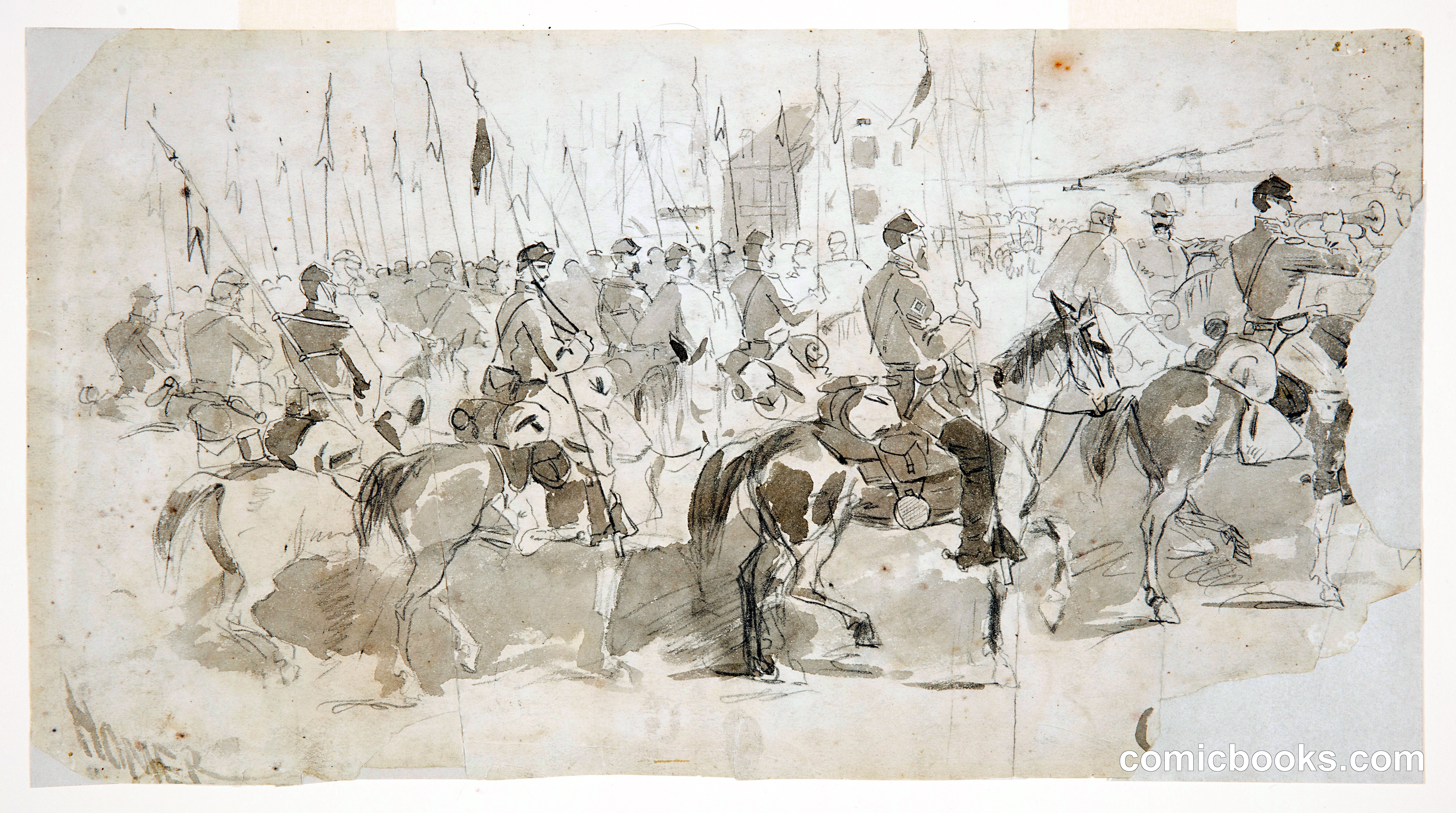 General McClellan's Sixth Cavalry Regiment, Embarking at Alexandria for Old Point Comfort