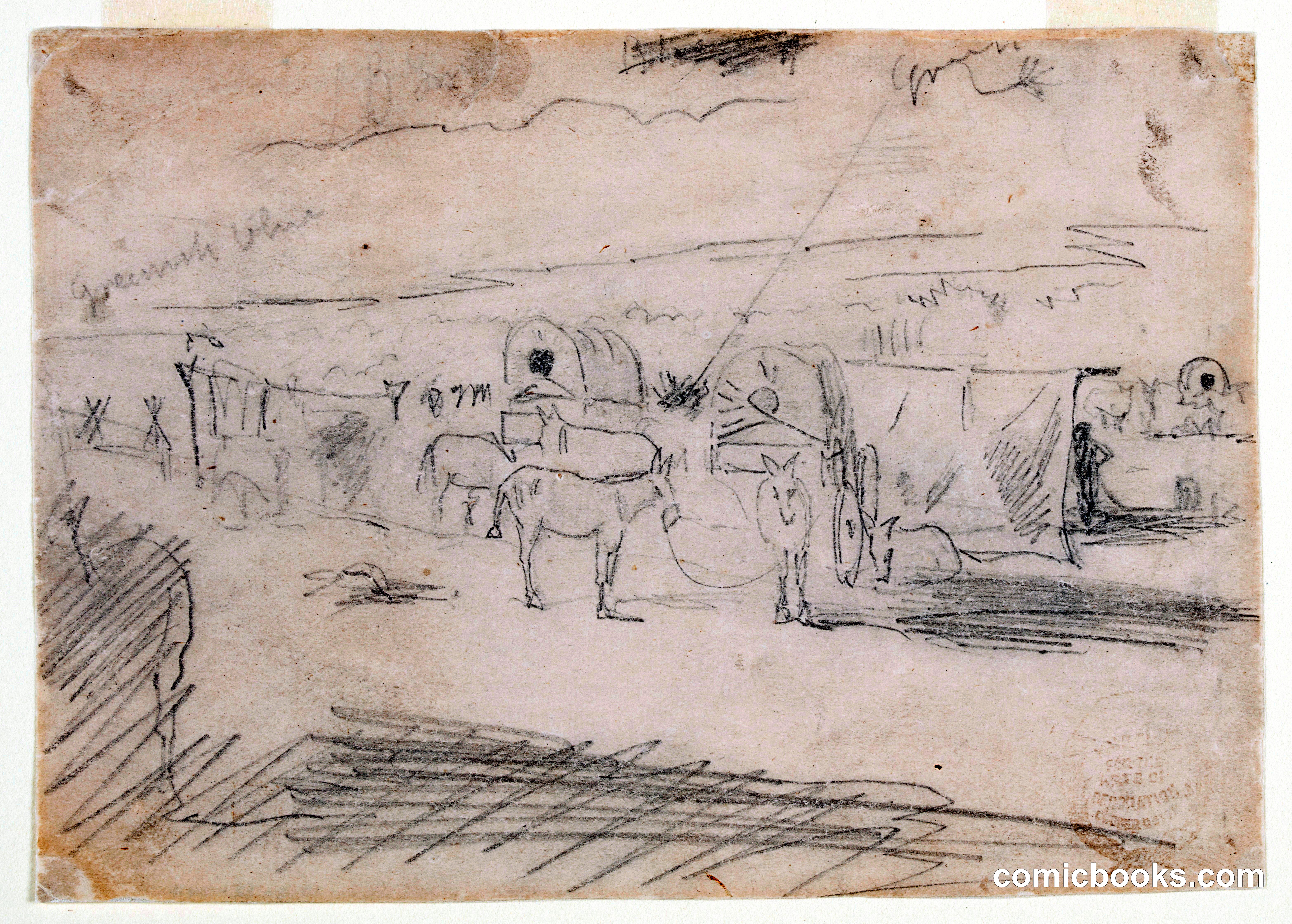 Train of Army Wagons