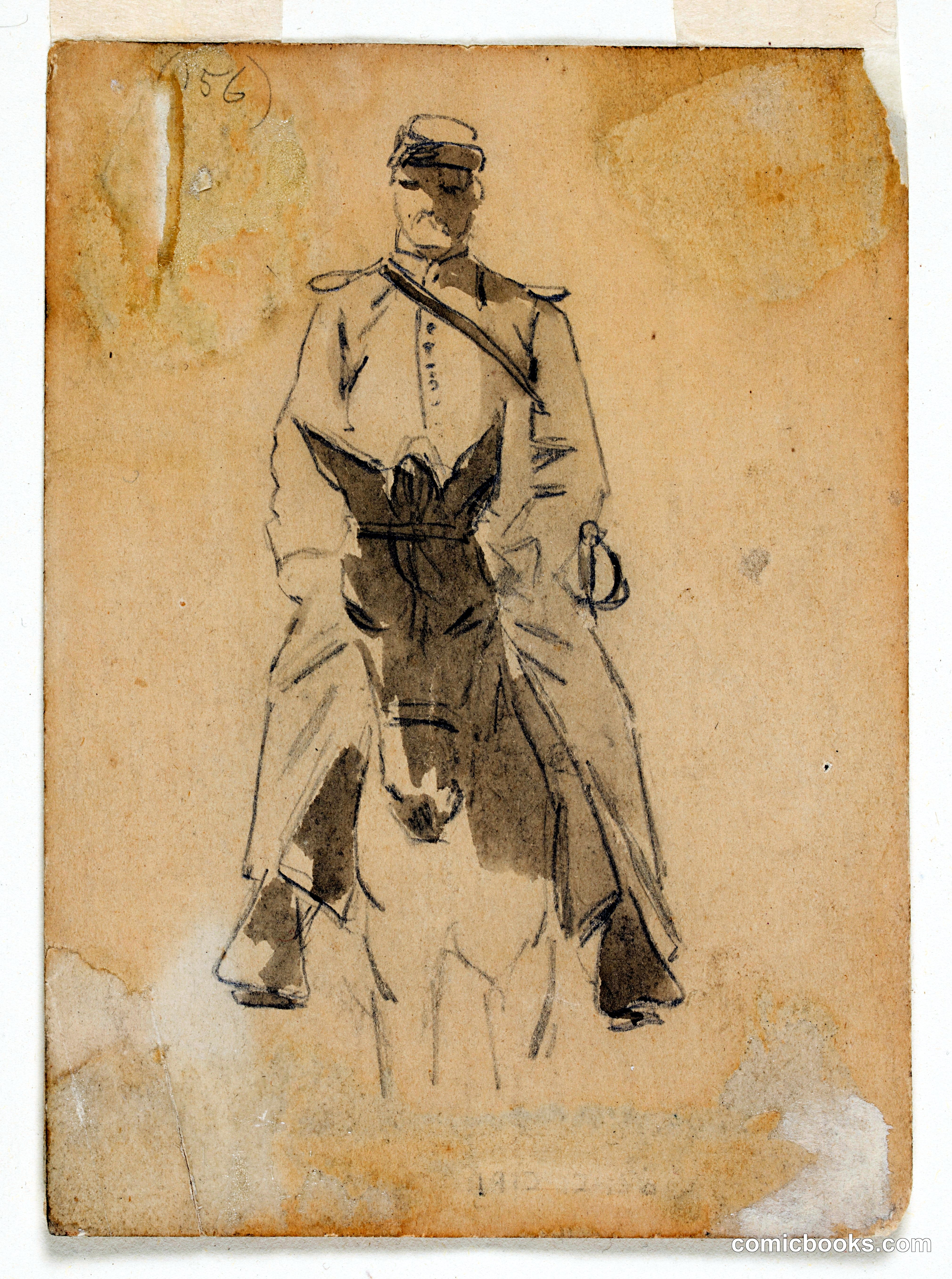 Officer and Head of a Horse