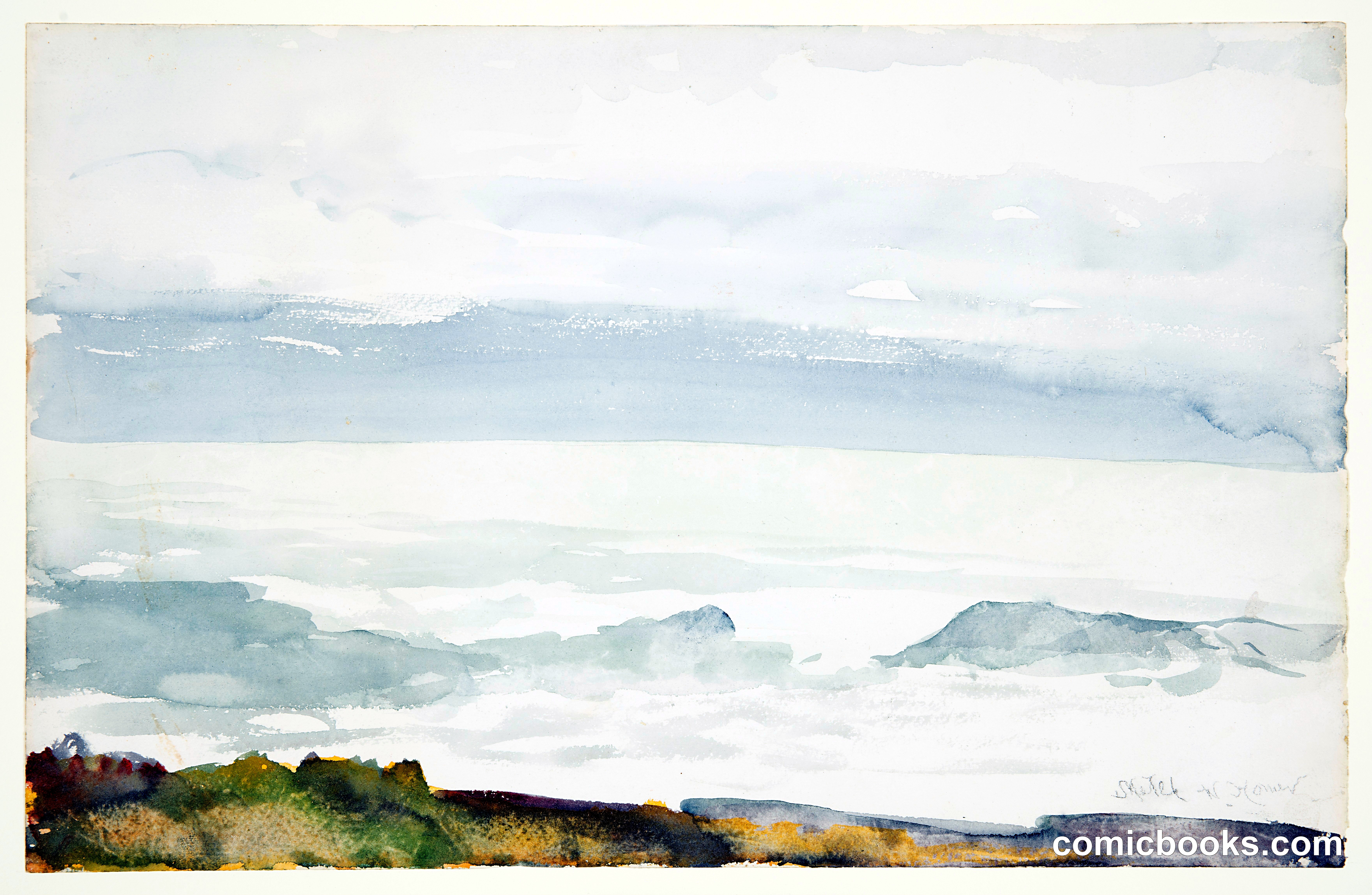 Ocean Seen from a Cliff, Prout's Neck, Maine