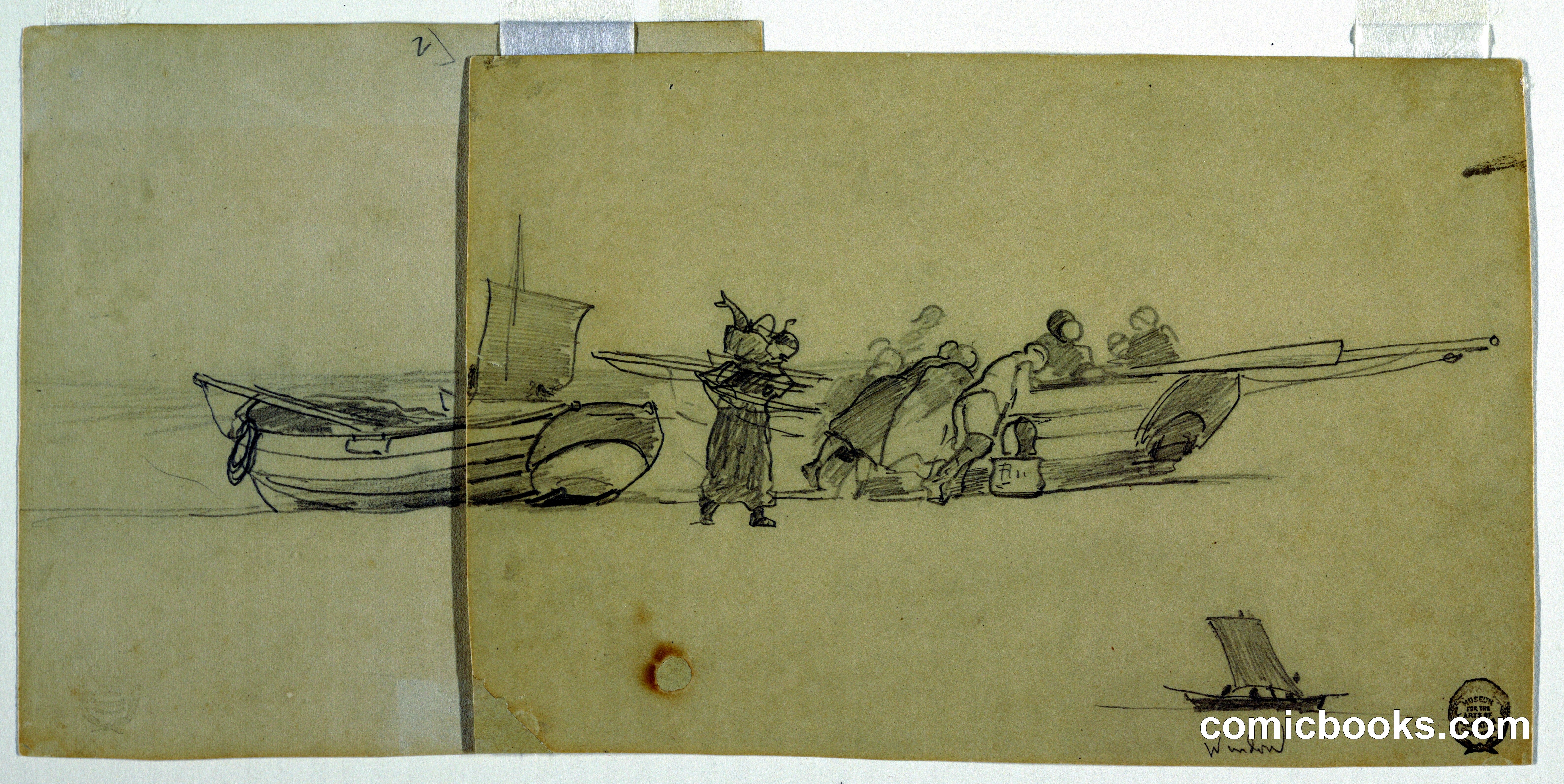 Men and Women Unloading a Fishing Dory, Cullercoats, England
