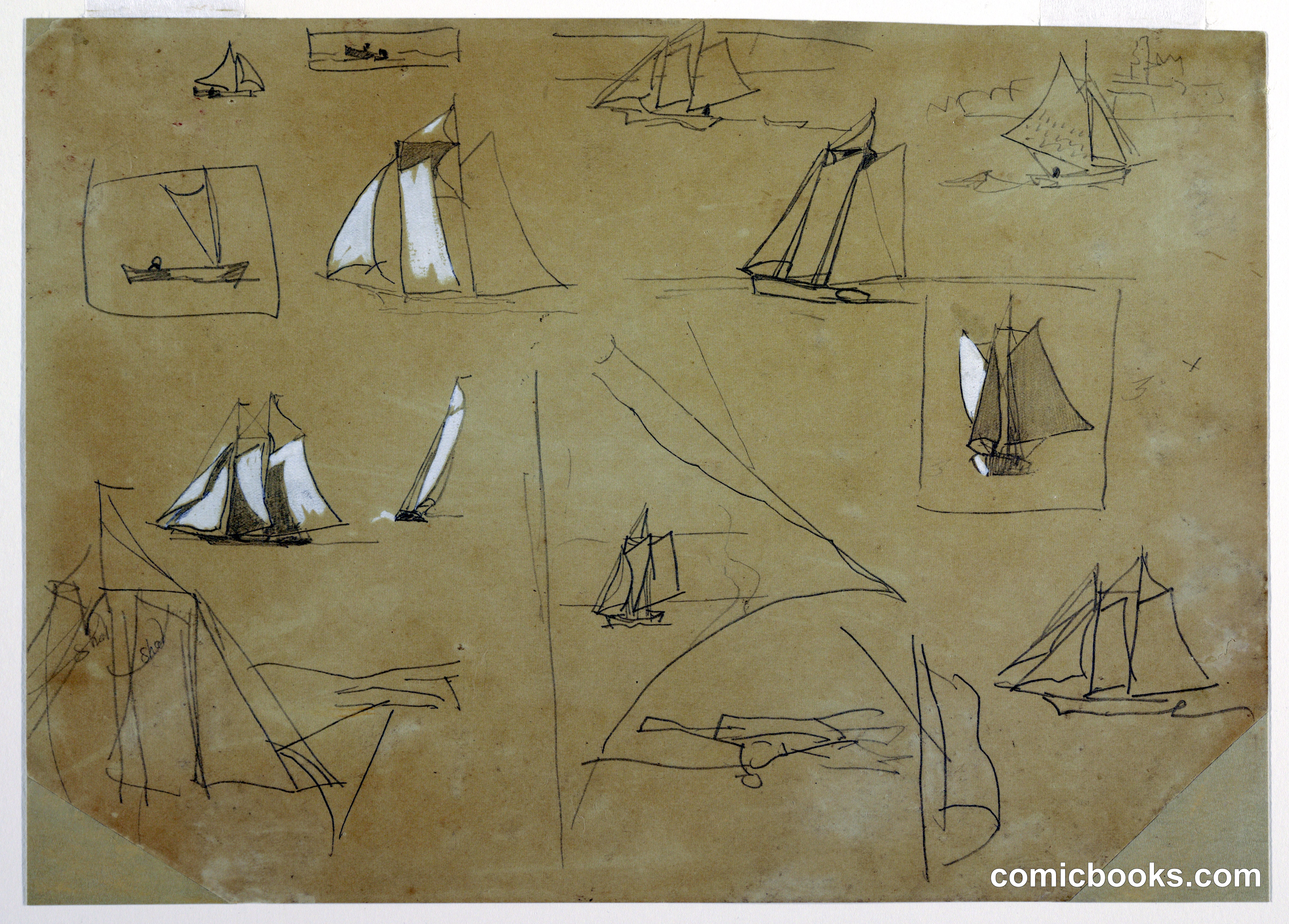 Sketches of Sailing Boats