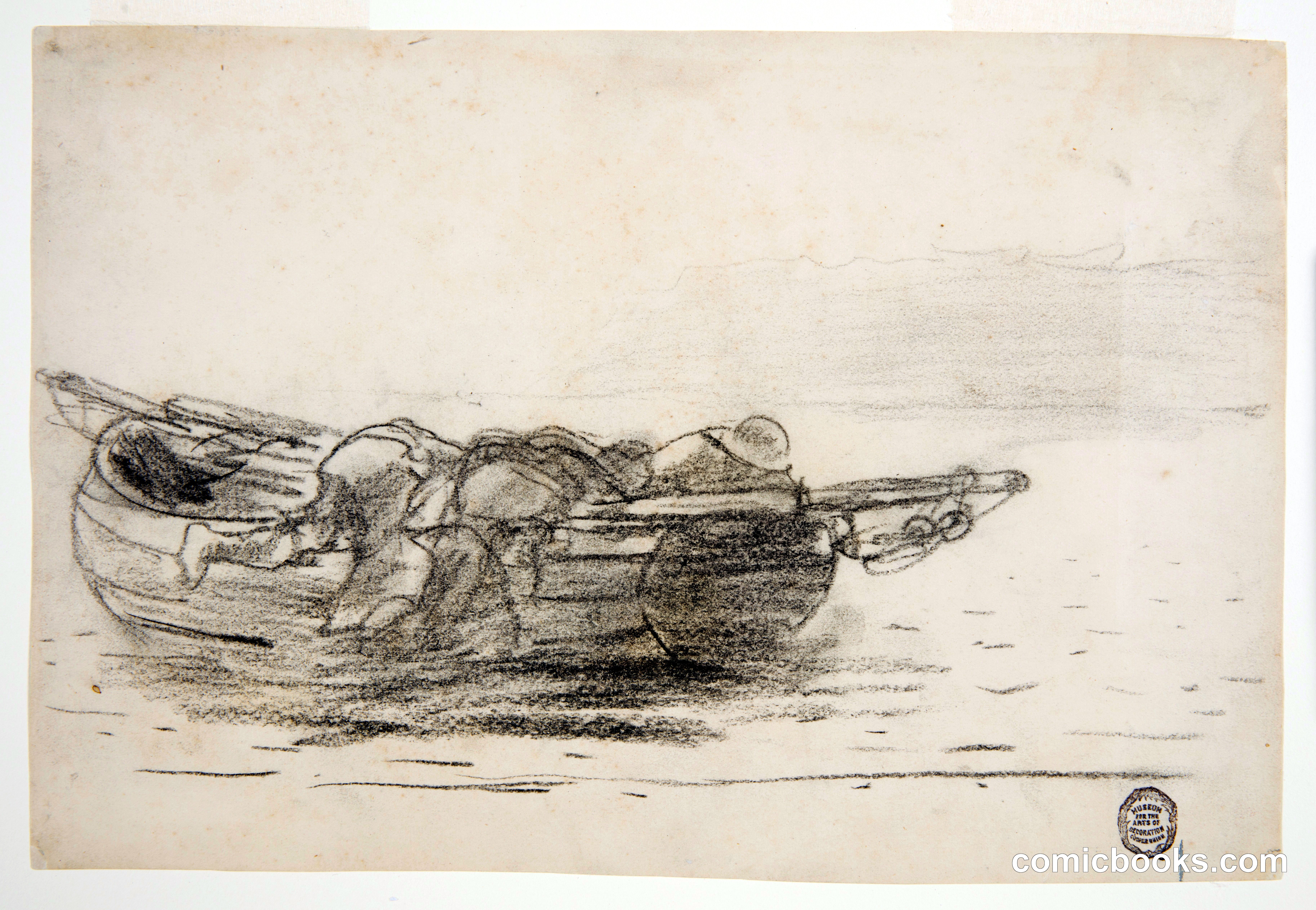 Fishermen Climbing over Gunwales, Cullercoats, England