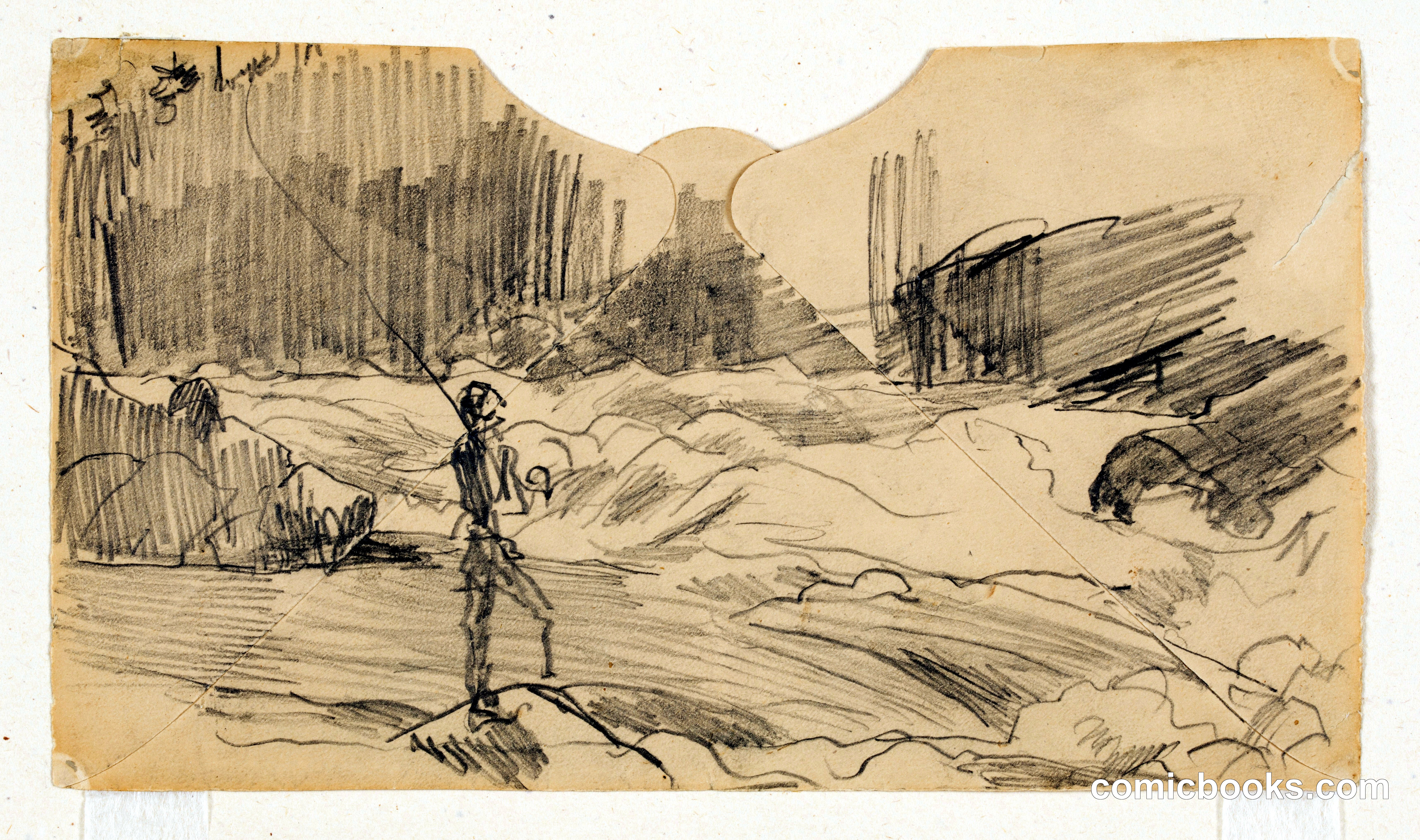 Study for 'Ouananiche Fishing,' Lake St. John