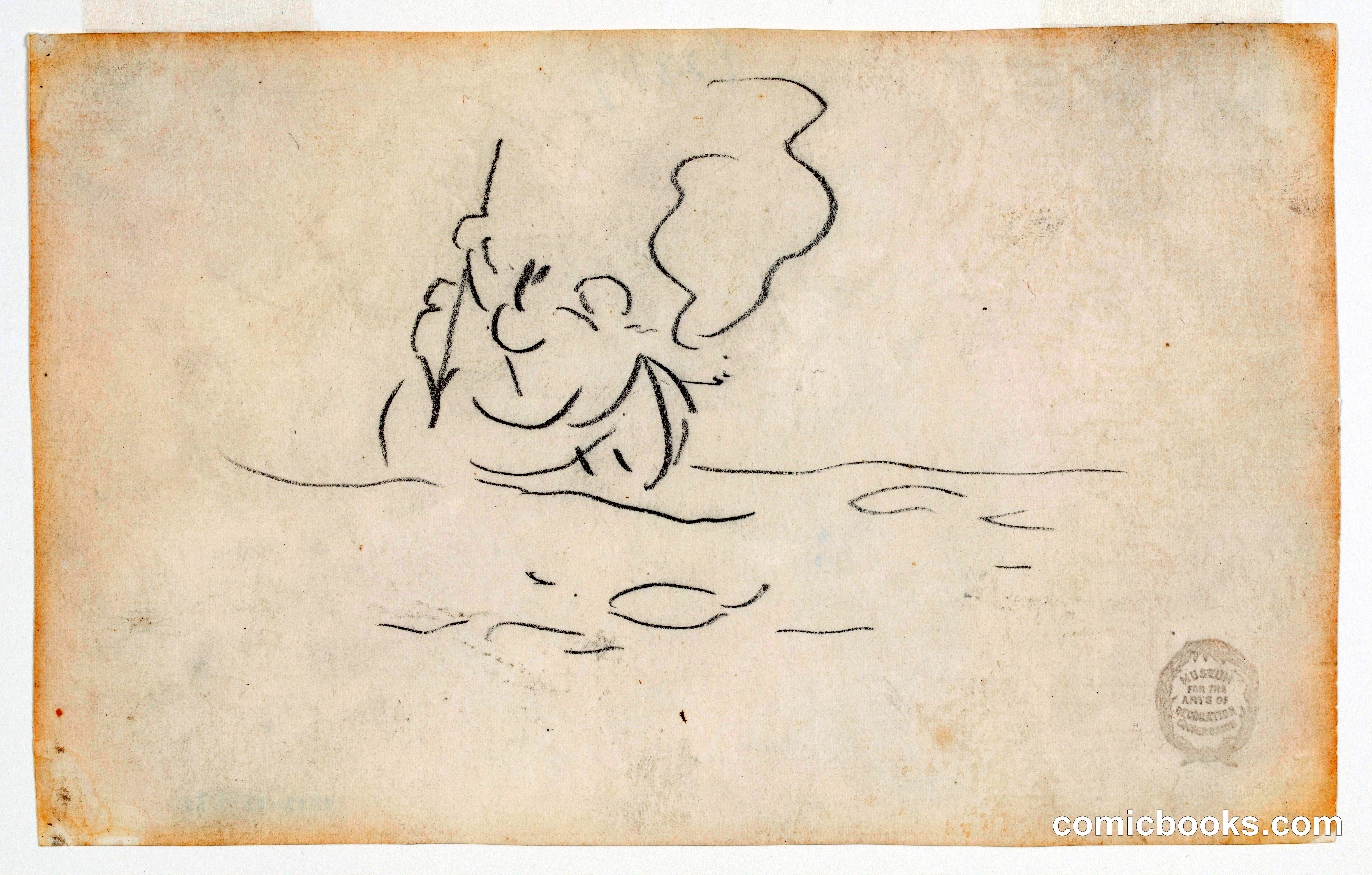 Man in a Canoe with Harpoon