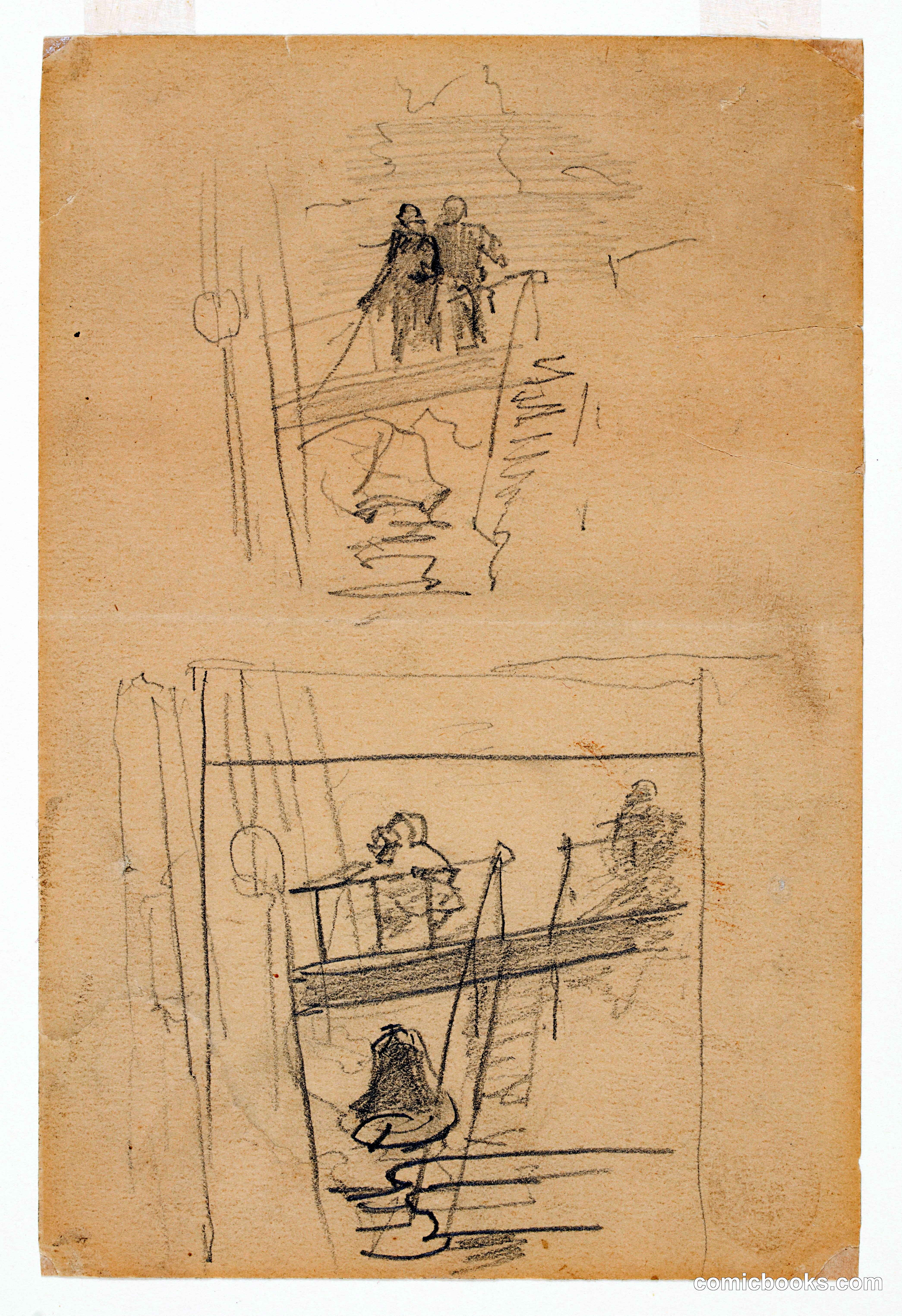 Sketches of Figures at Ships' Railings