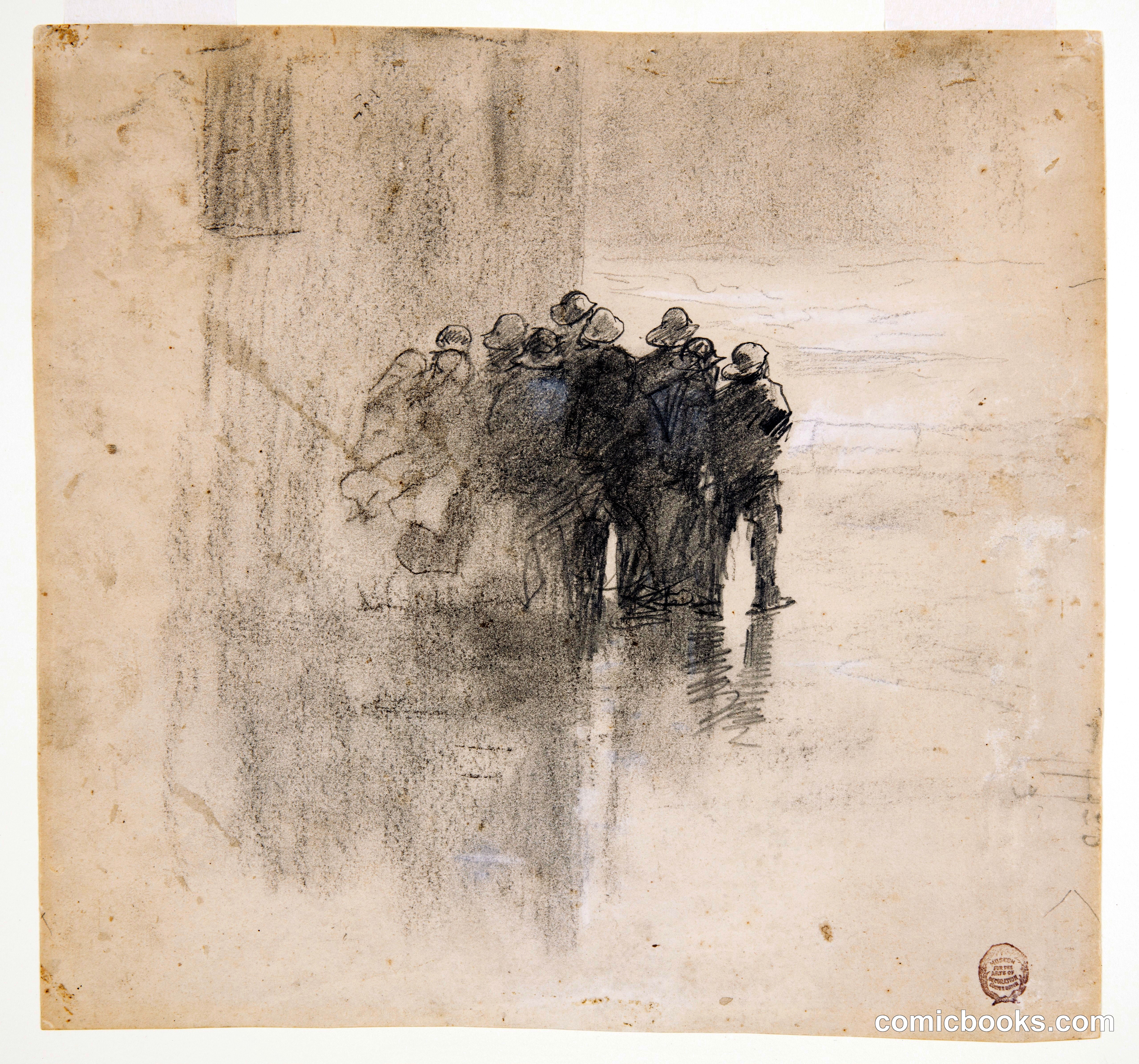Fishermen in Oilskins, Cullercoats, England