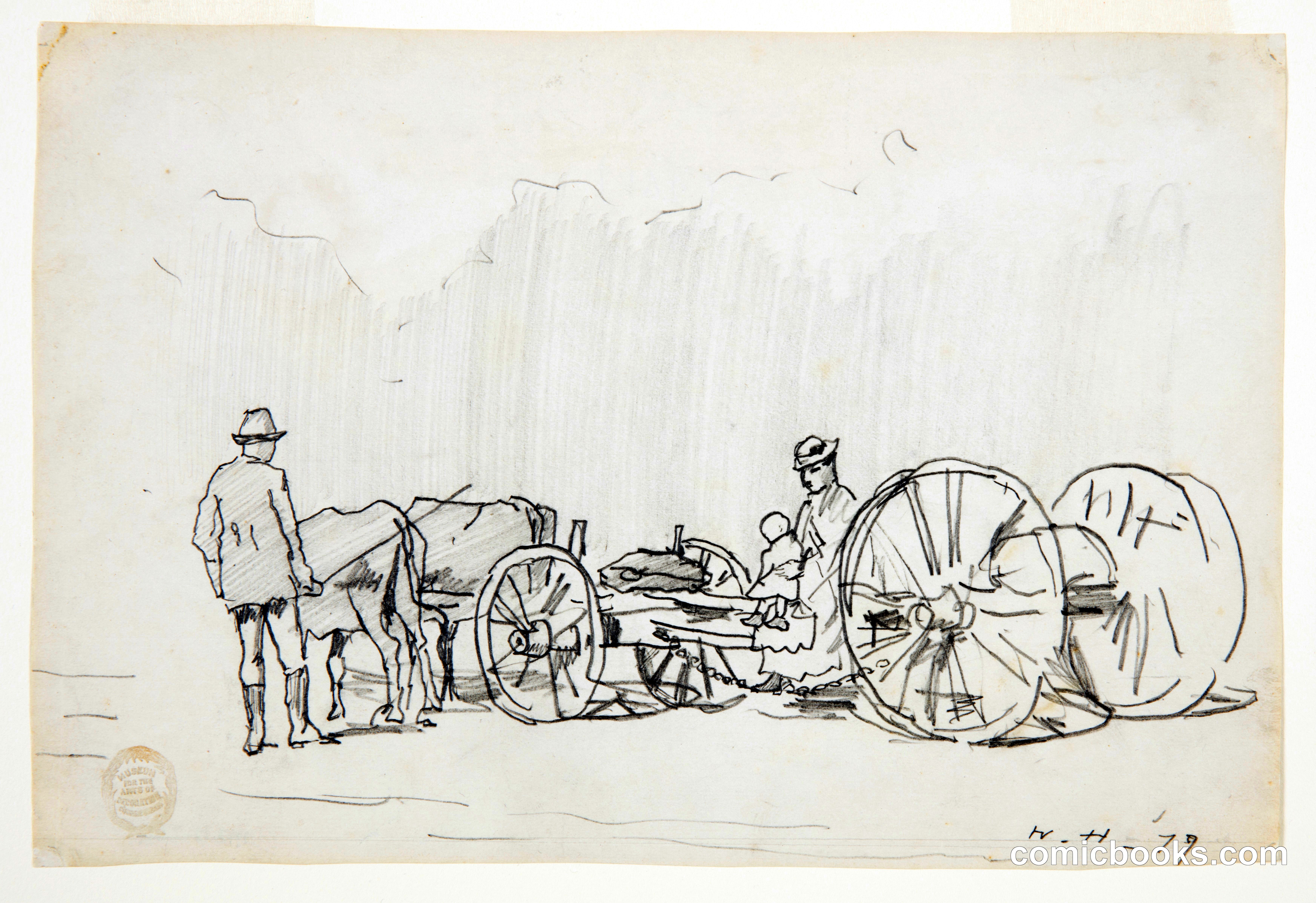Study for 'Yoke of Oxen'
