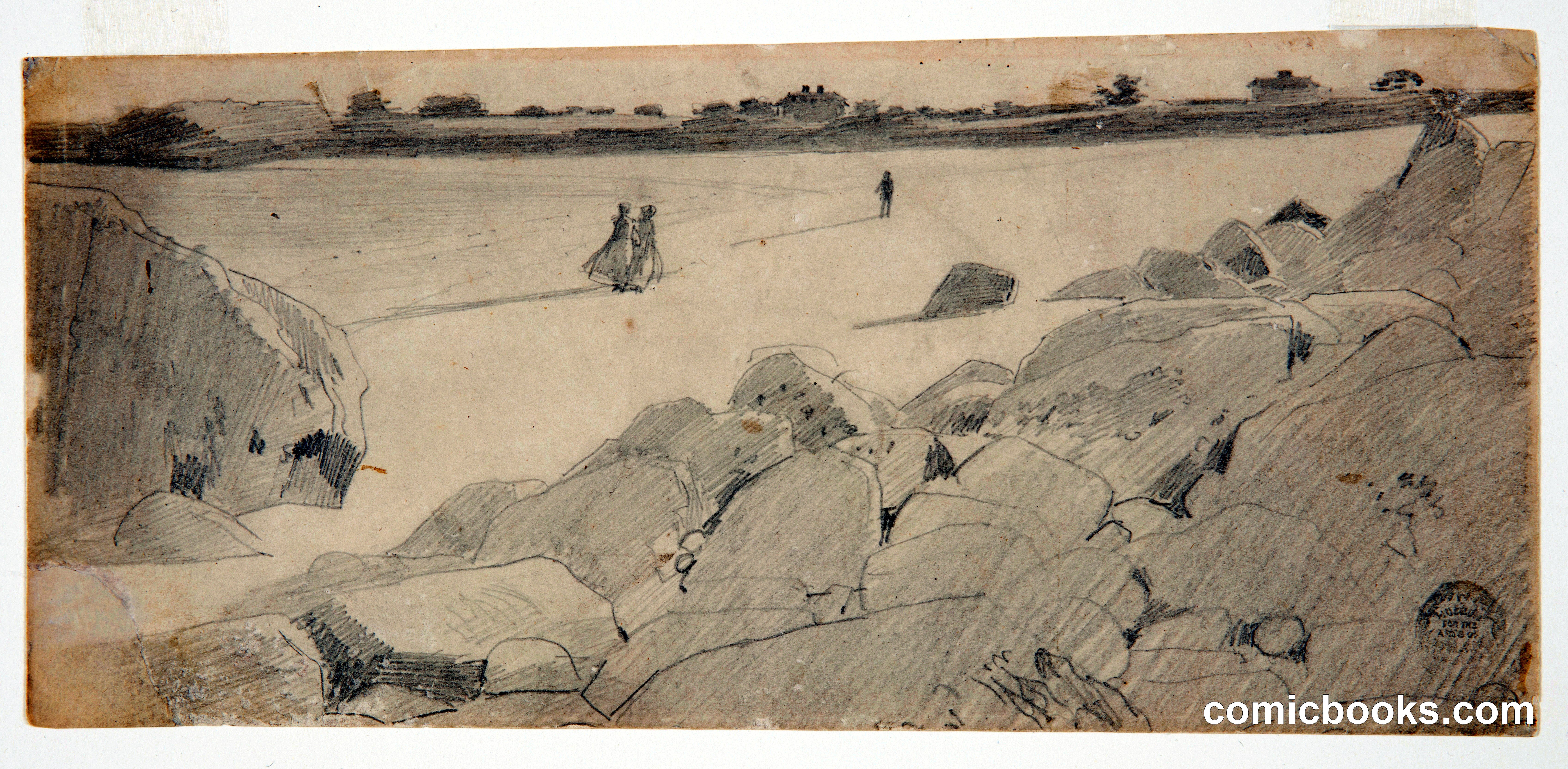 Study for 'Rocky Coast and Gulls'