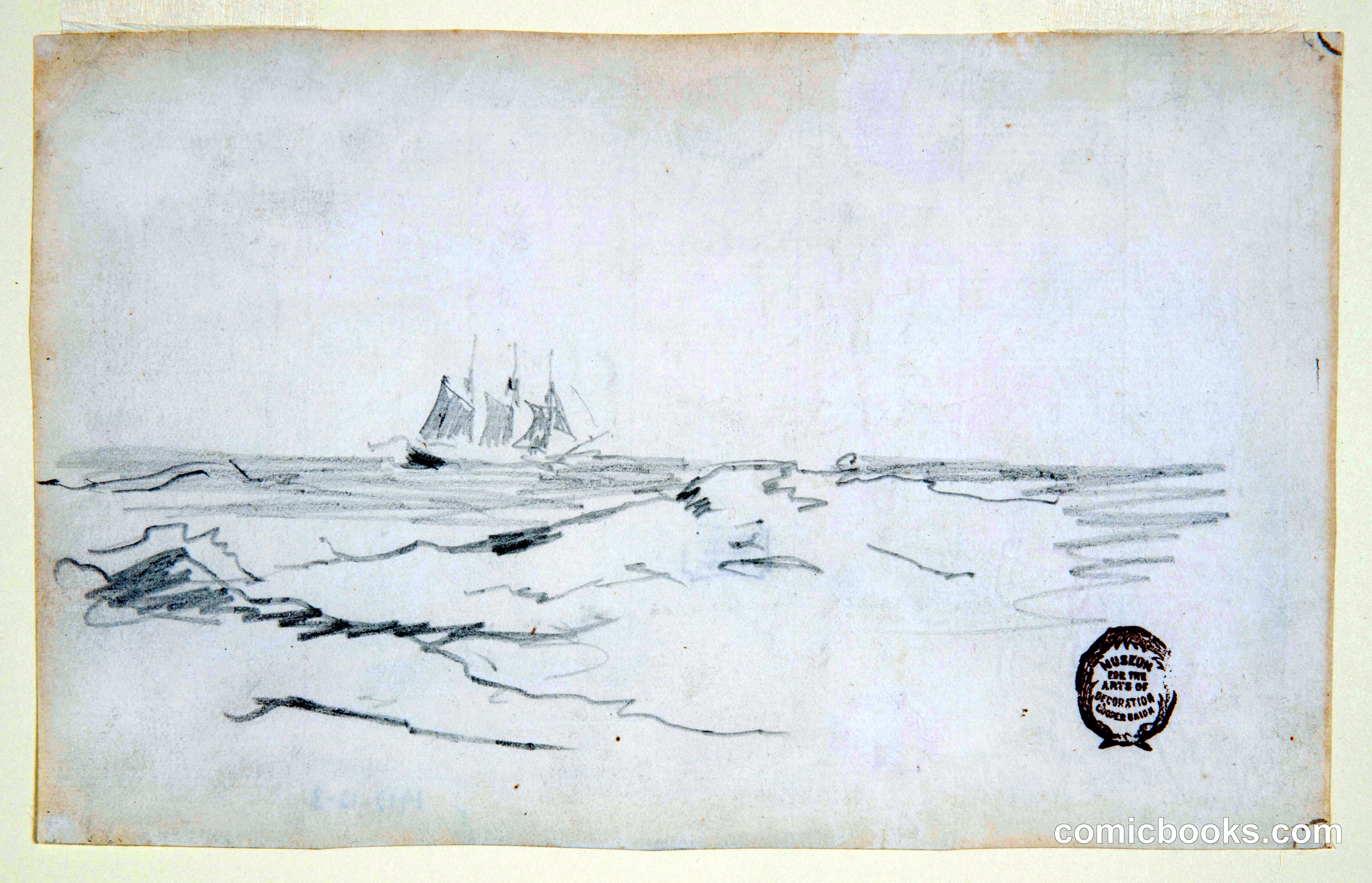 Schooner Near a Rocky Coast