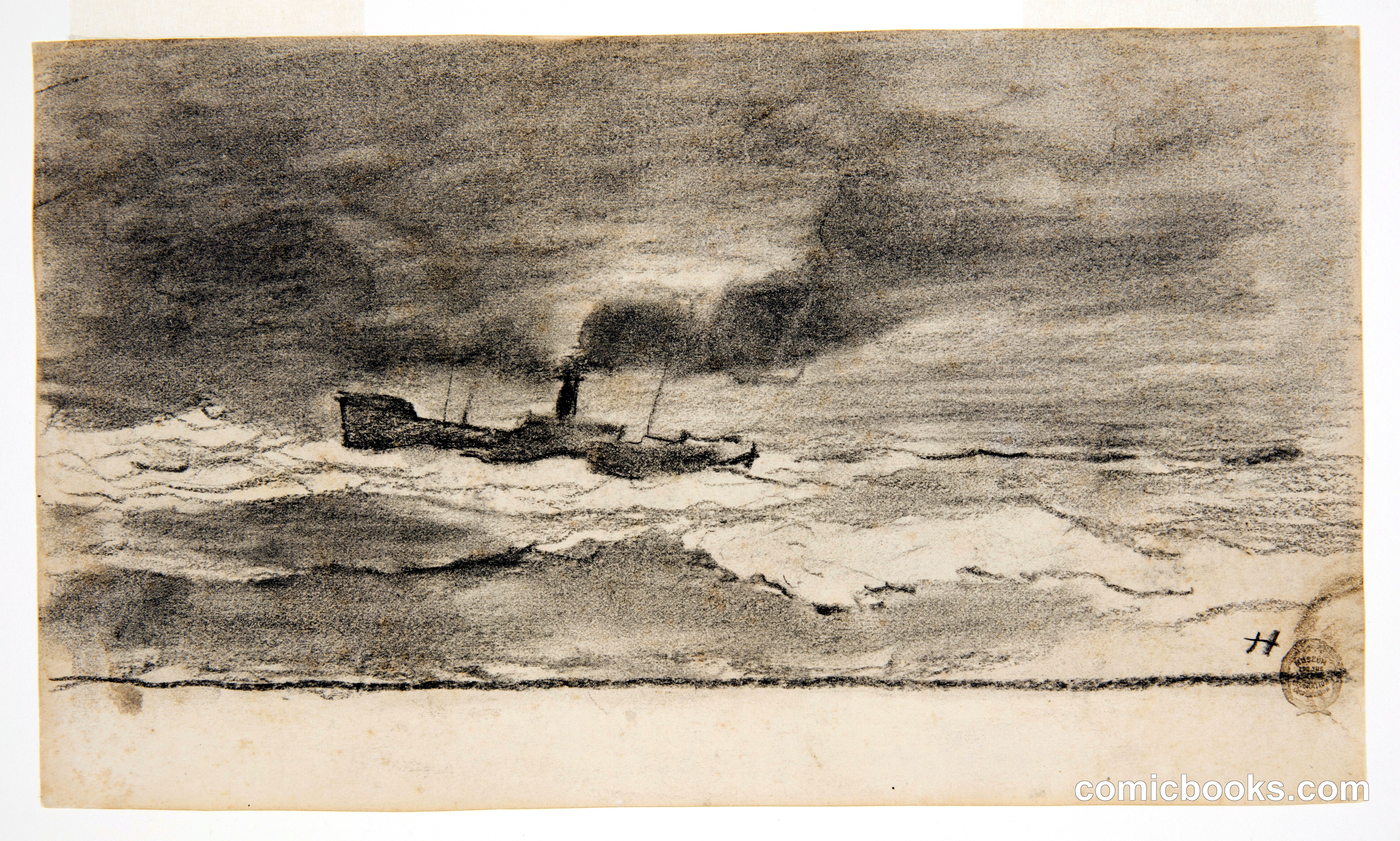 Seascape with Fishing Trawler, Cullercoats, England