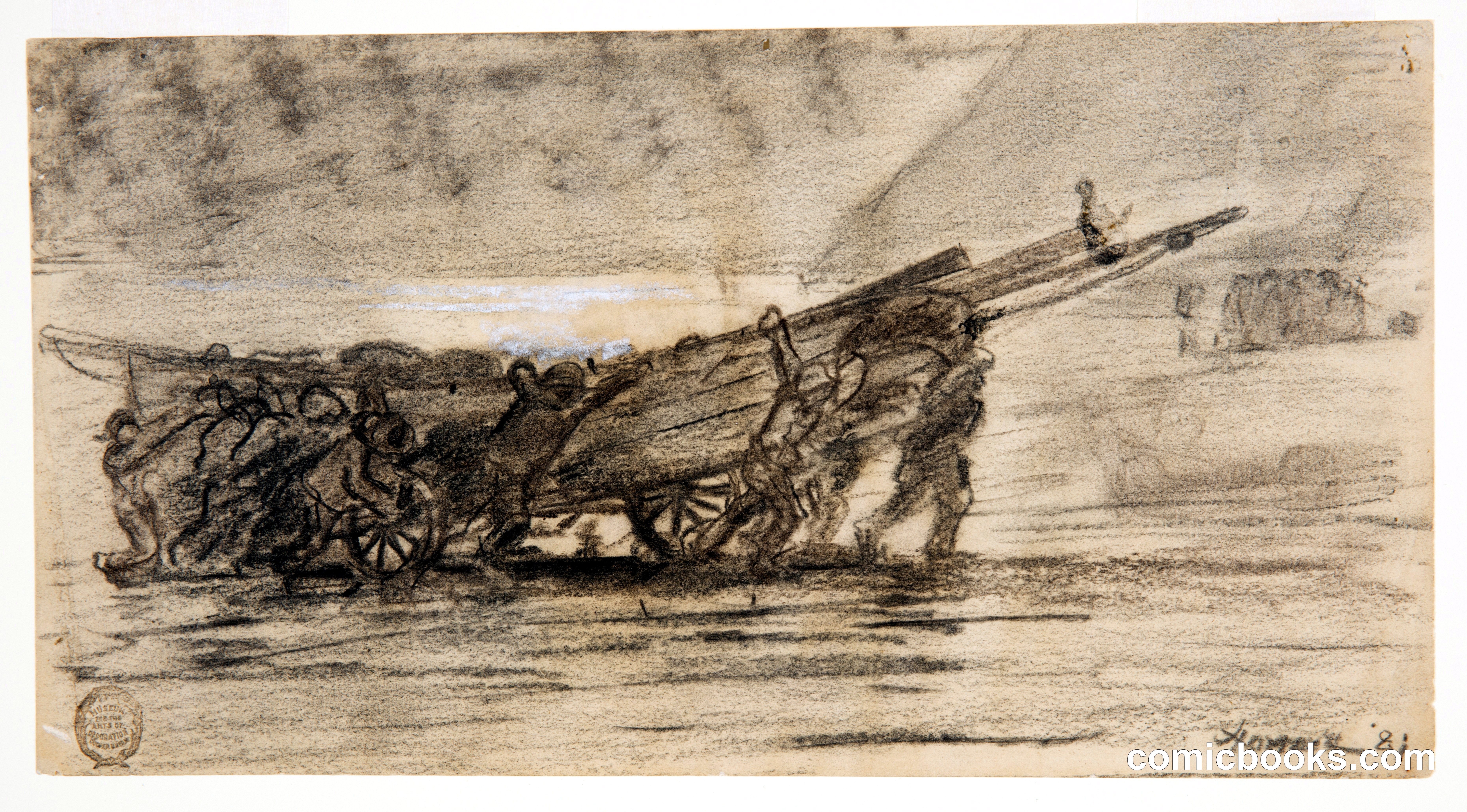 Fishermen Beaching a Boat, Cullercoats, England