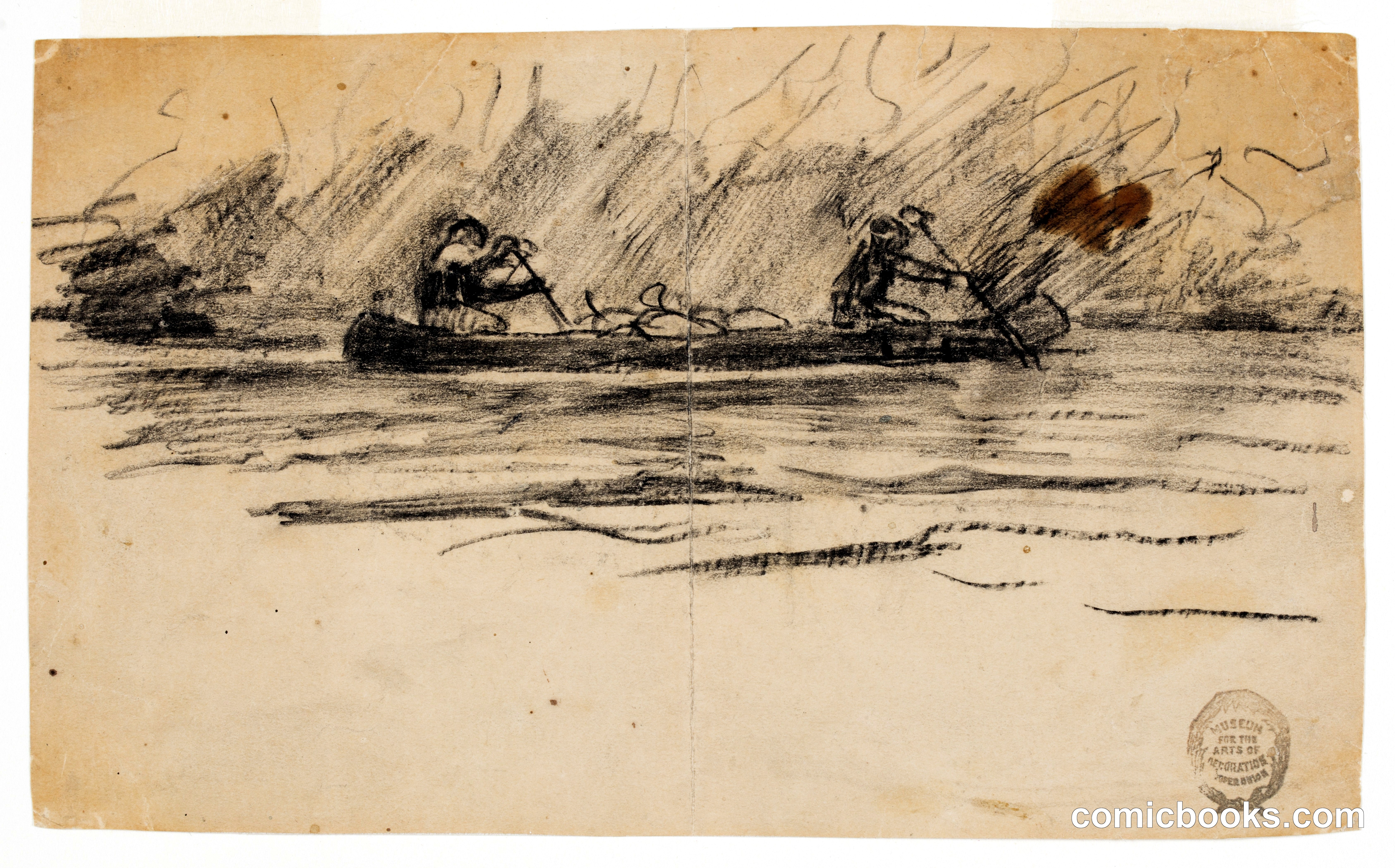 Canoe with Two Men