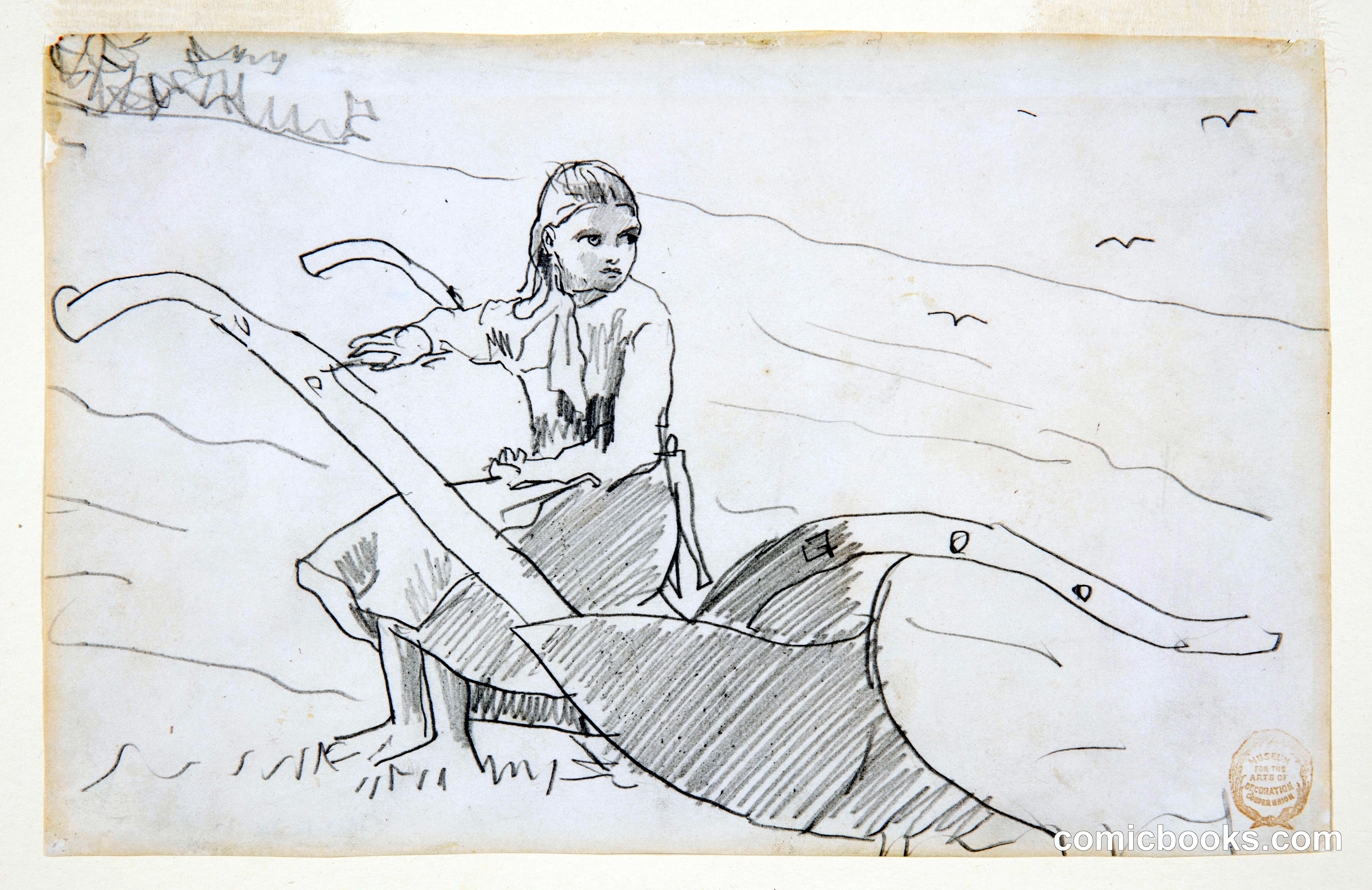Girl Seated on a Plow