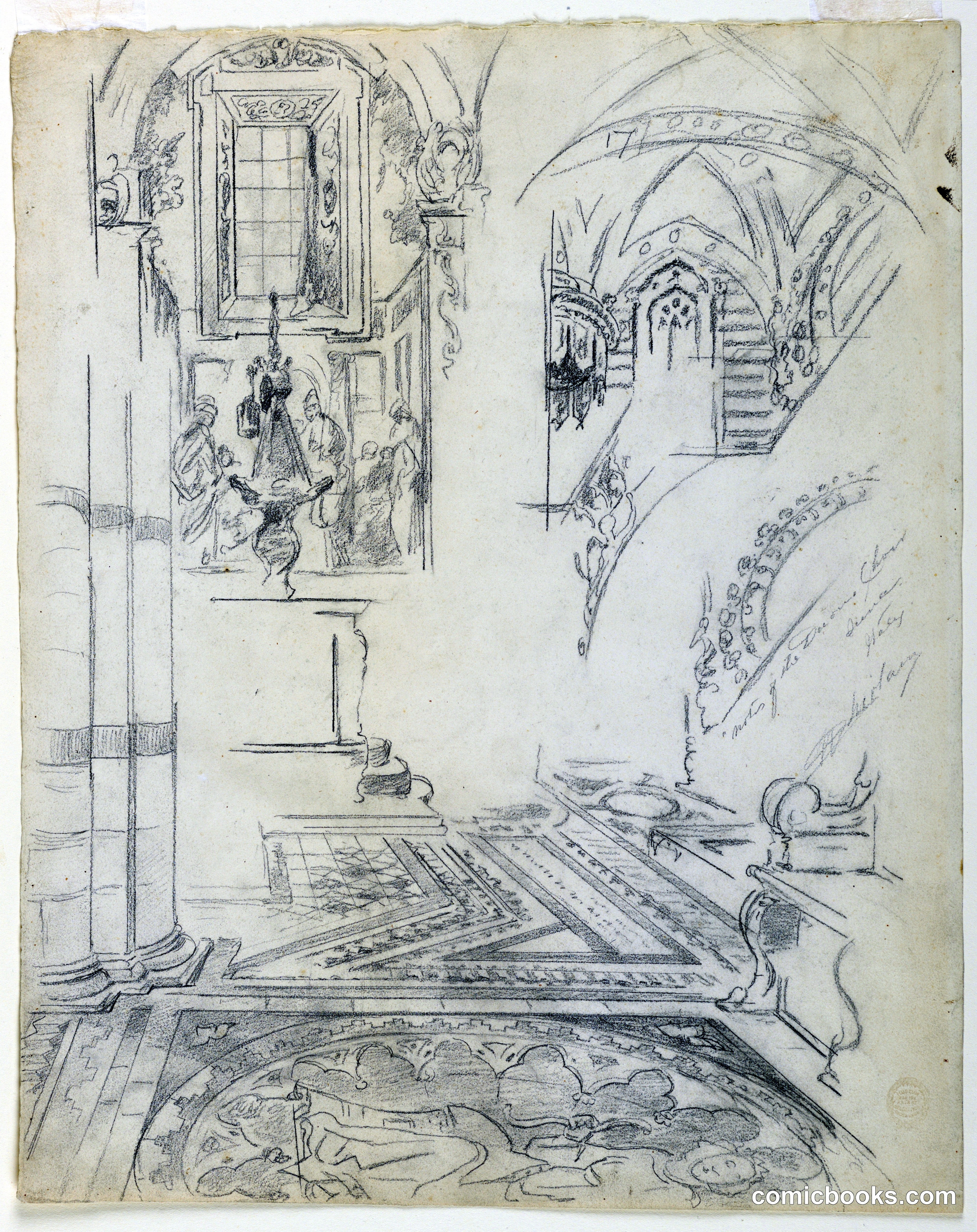 Architectural Study: Interior Perspective with Figures