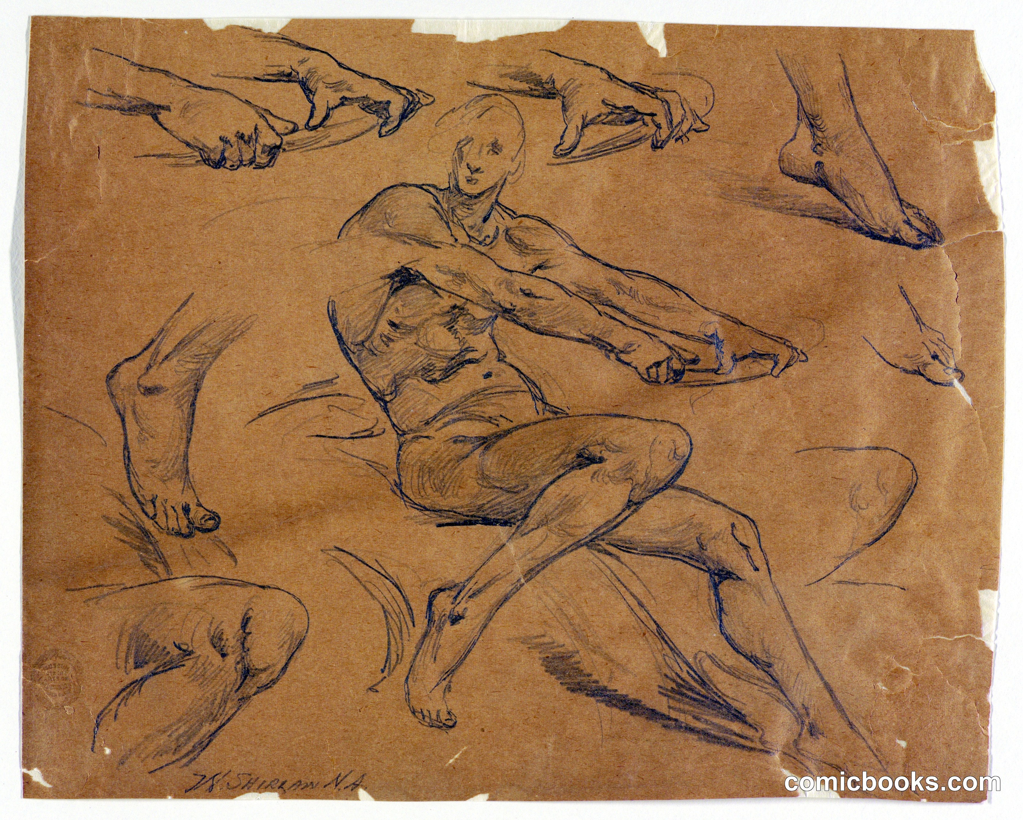 Studies of a Seated Nude