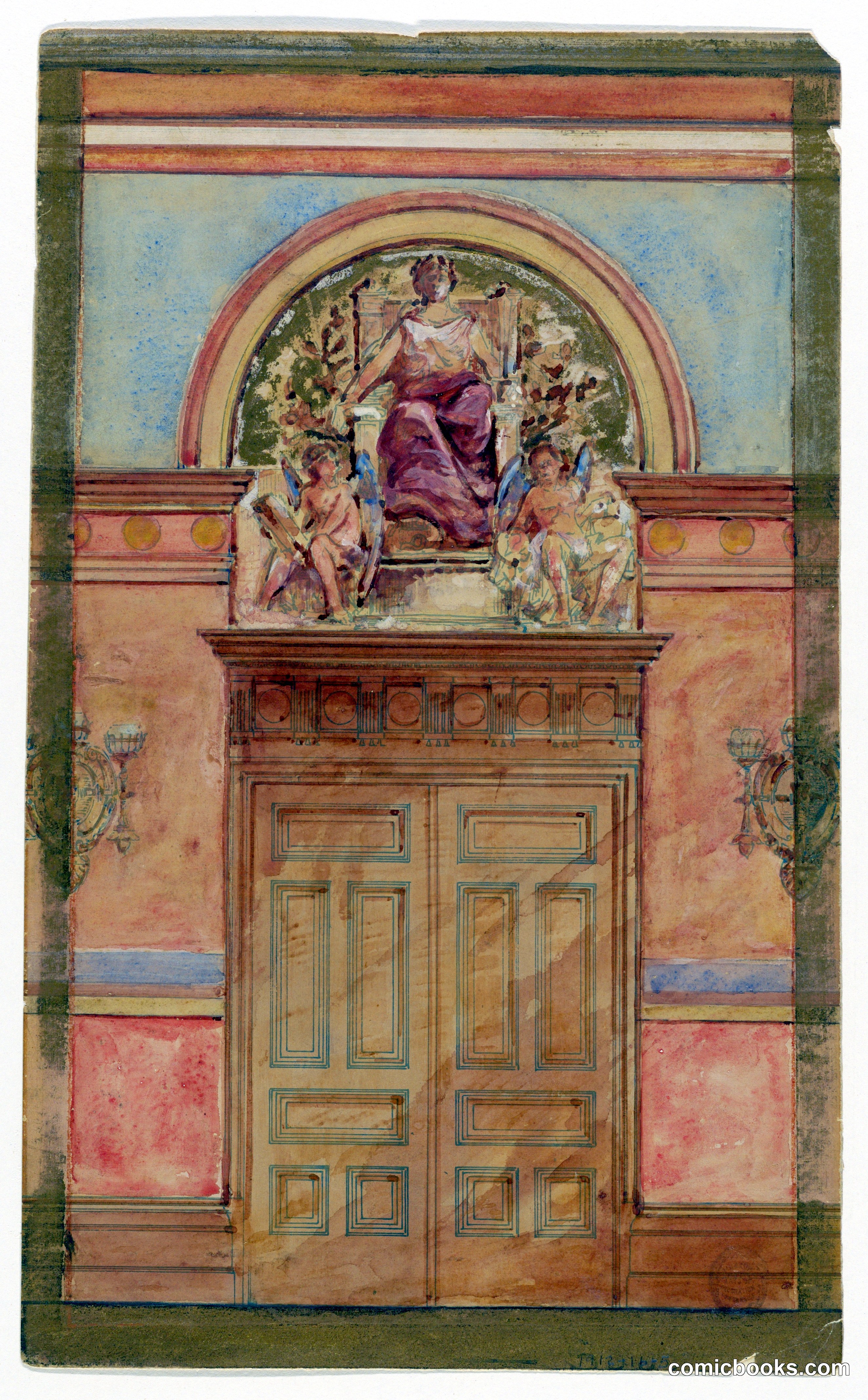 Design for the Entrance Wall of a Courtroom