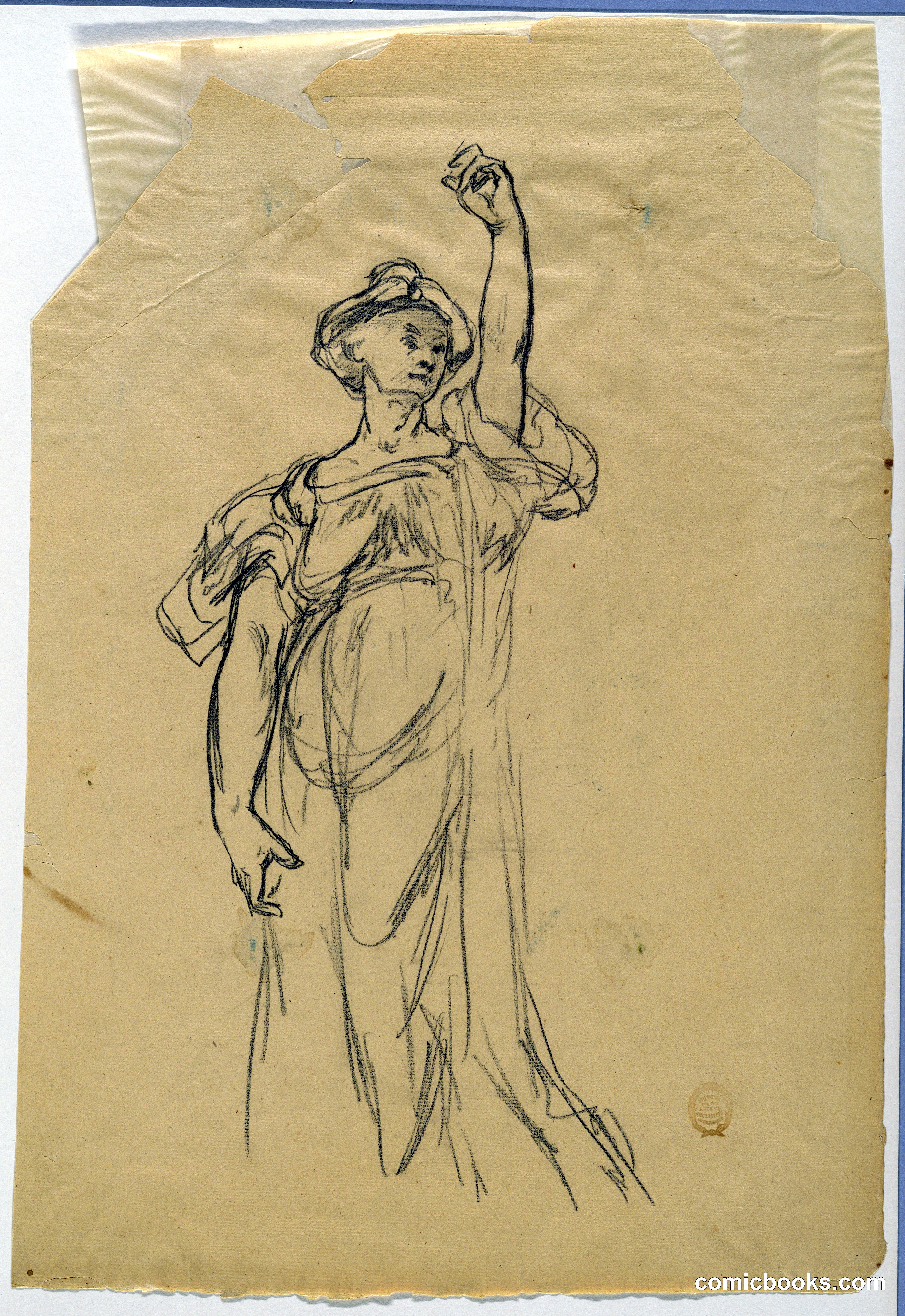 Study of Figure with Raised Arm