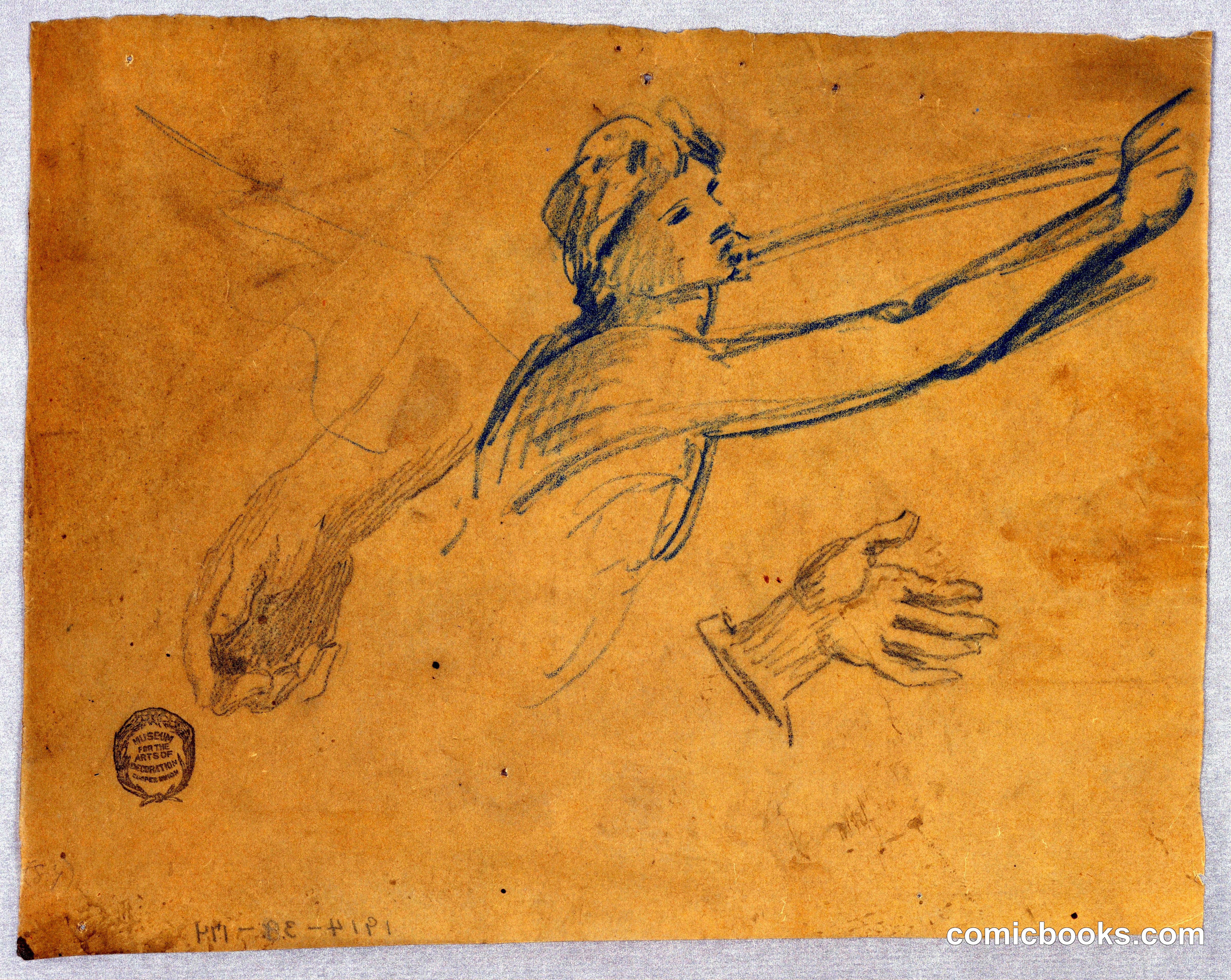Sketch of Trumpeting Angel