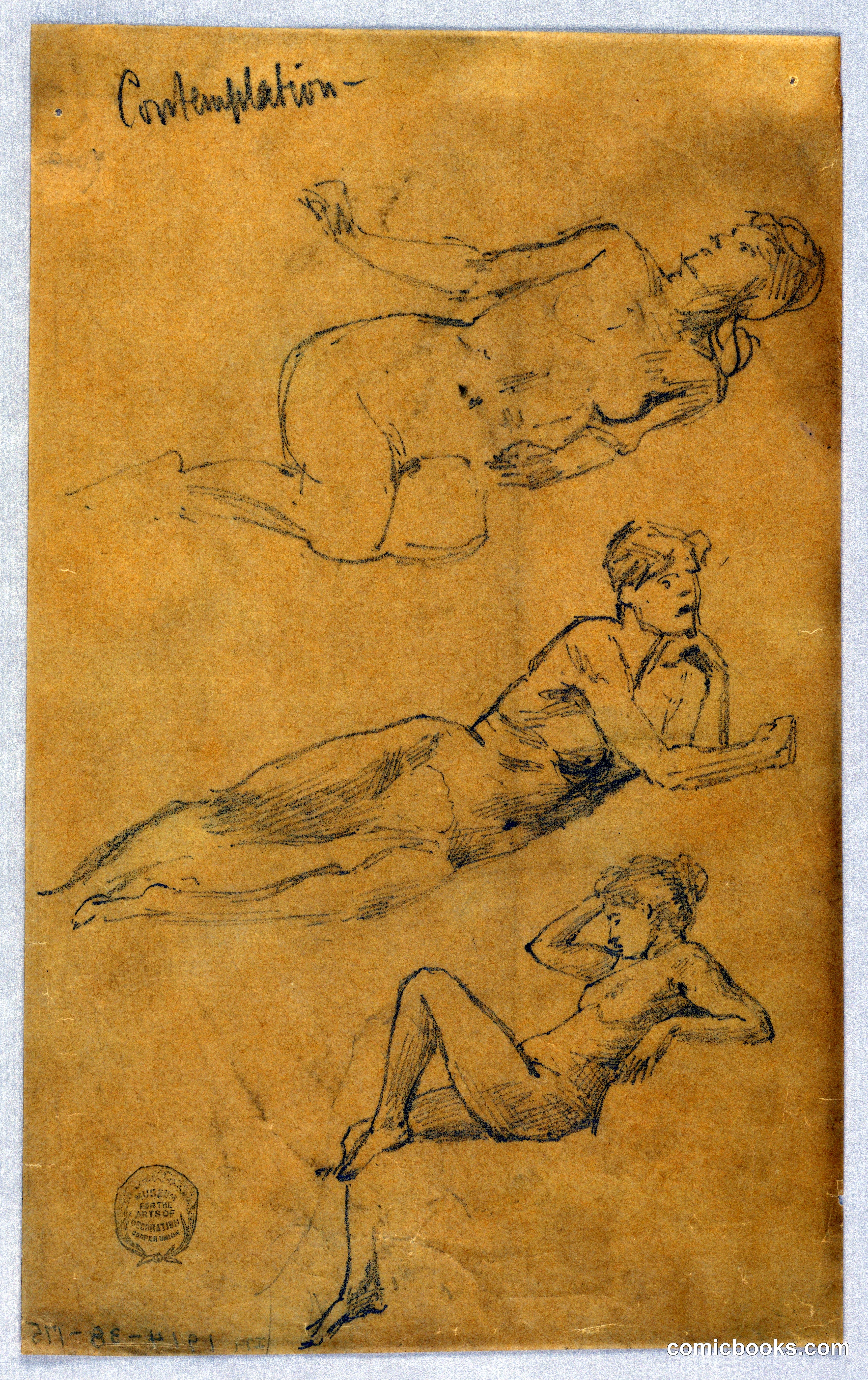 Three Sketches of Female Nudes