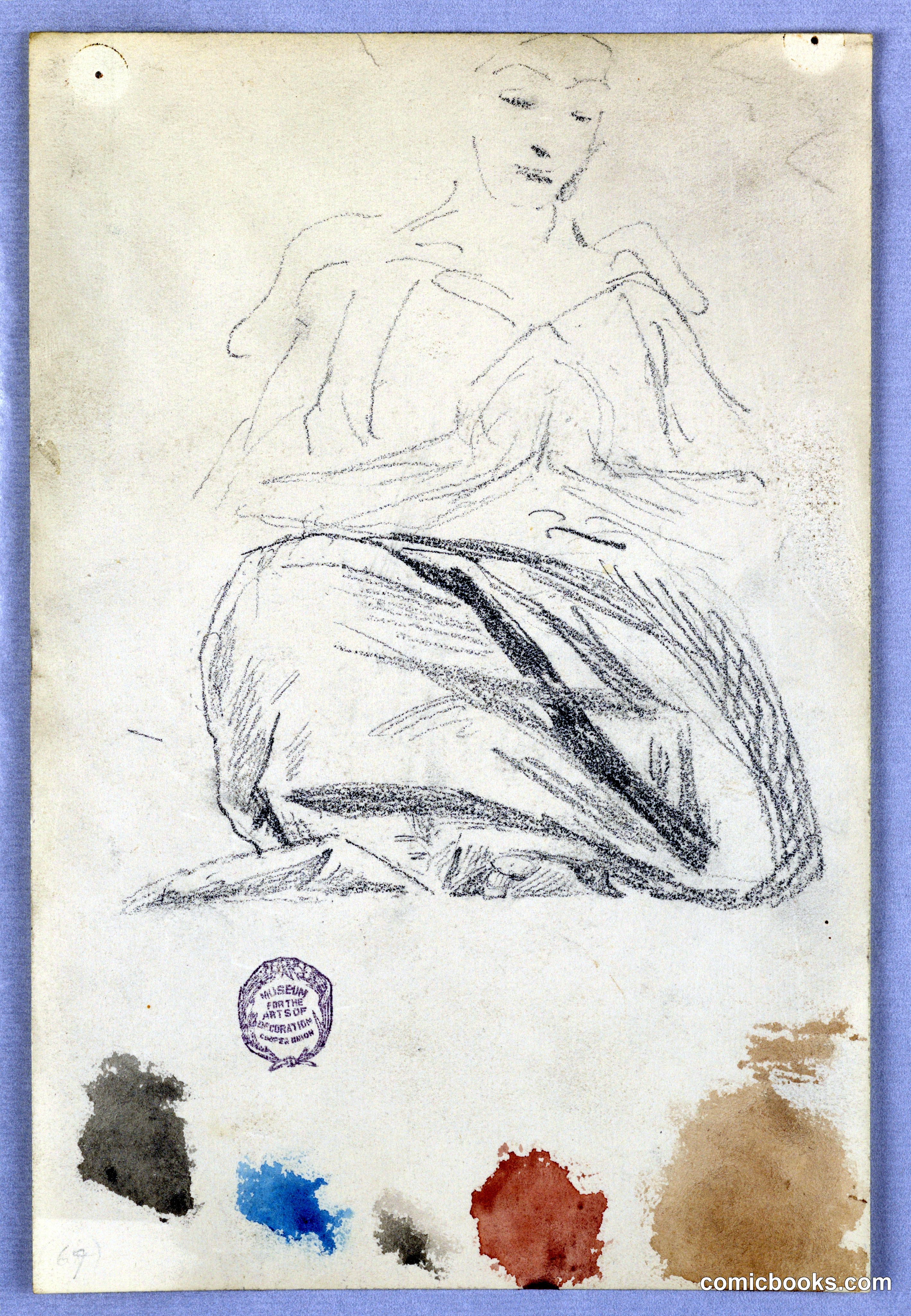 Sketch of Drapery for Seated Figure