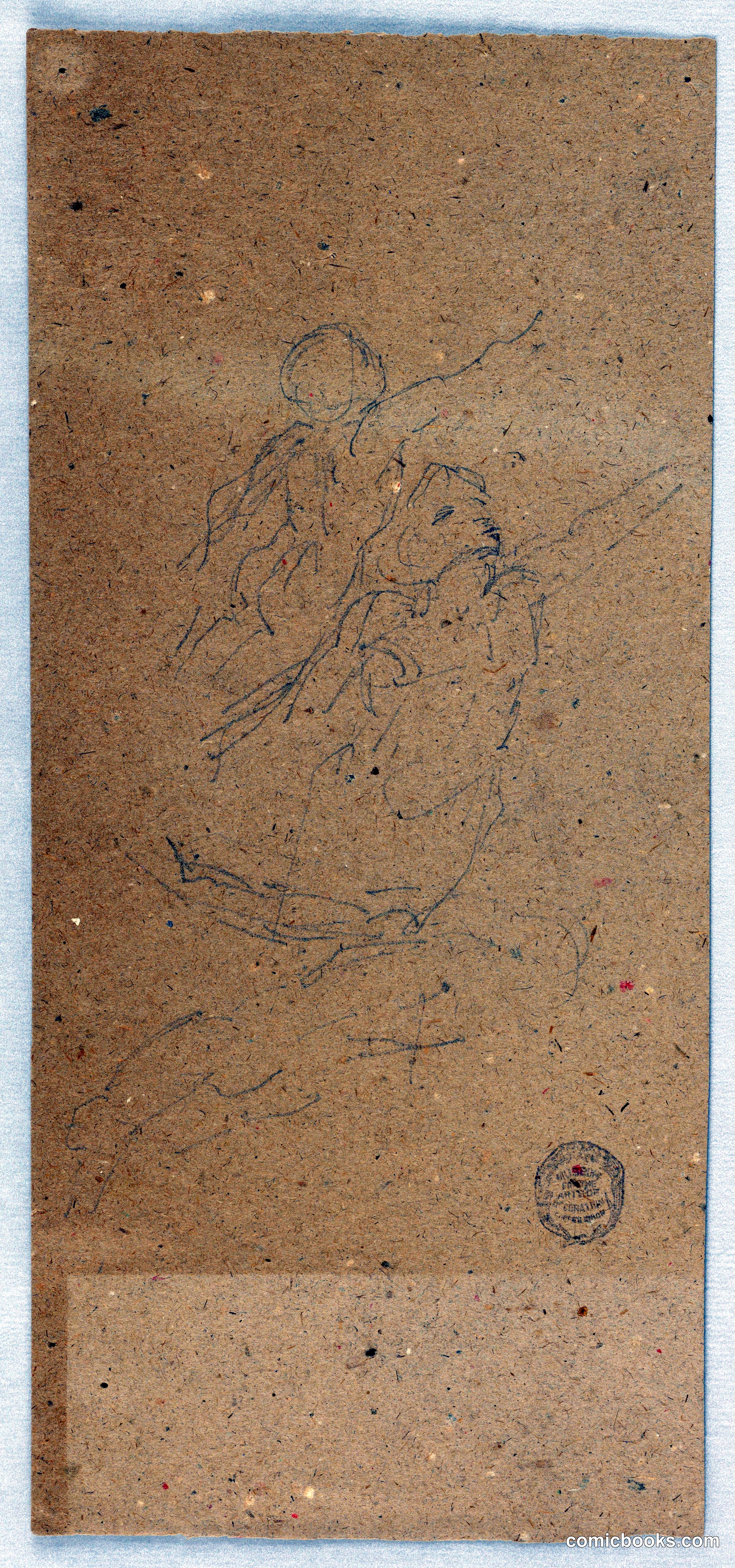 Sketches of Two Figures Moving Upwards