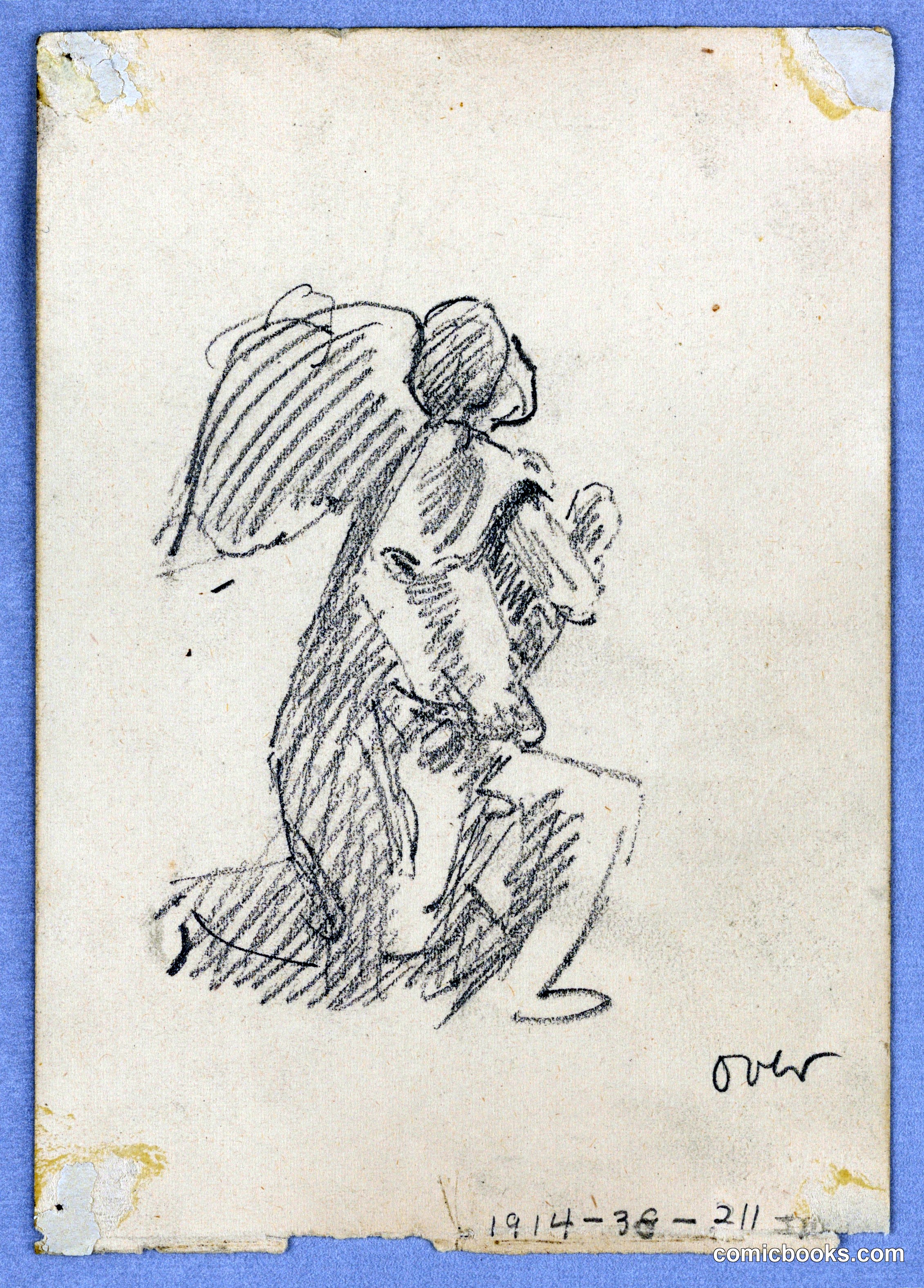 Sketch of Kneeling Angel