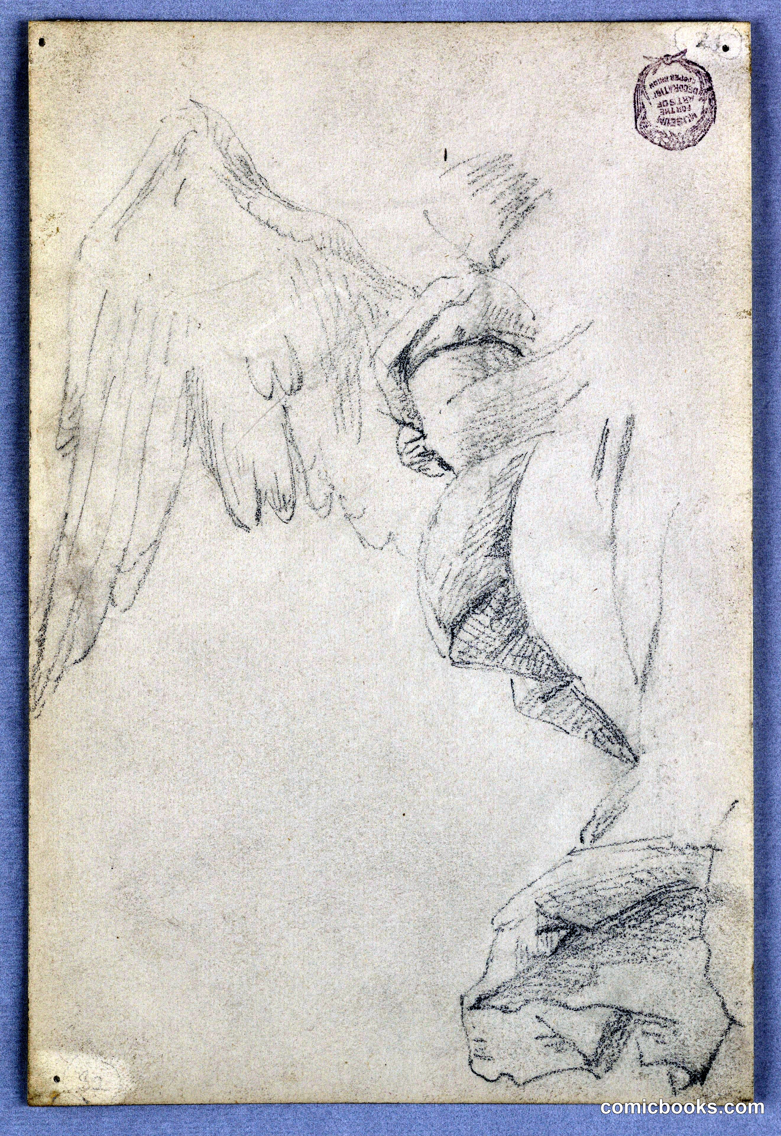 Sketch with Wings and Drapery