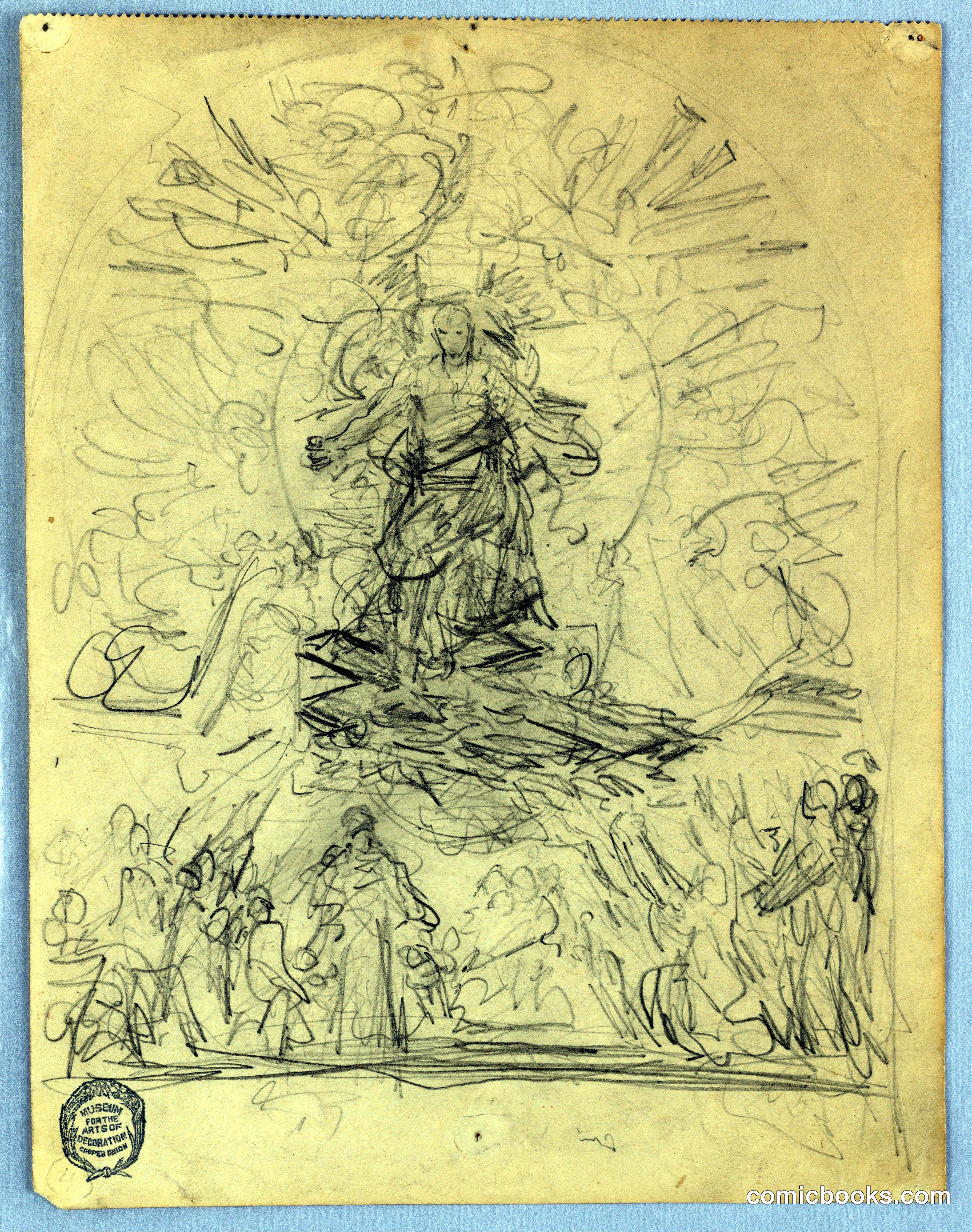 Sketch of Figure on a Cross