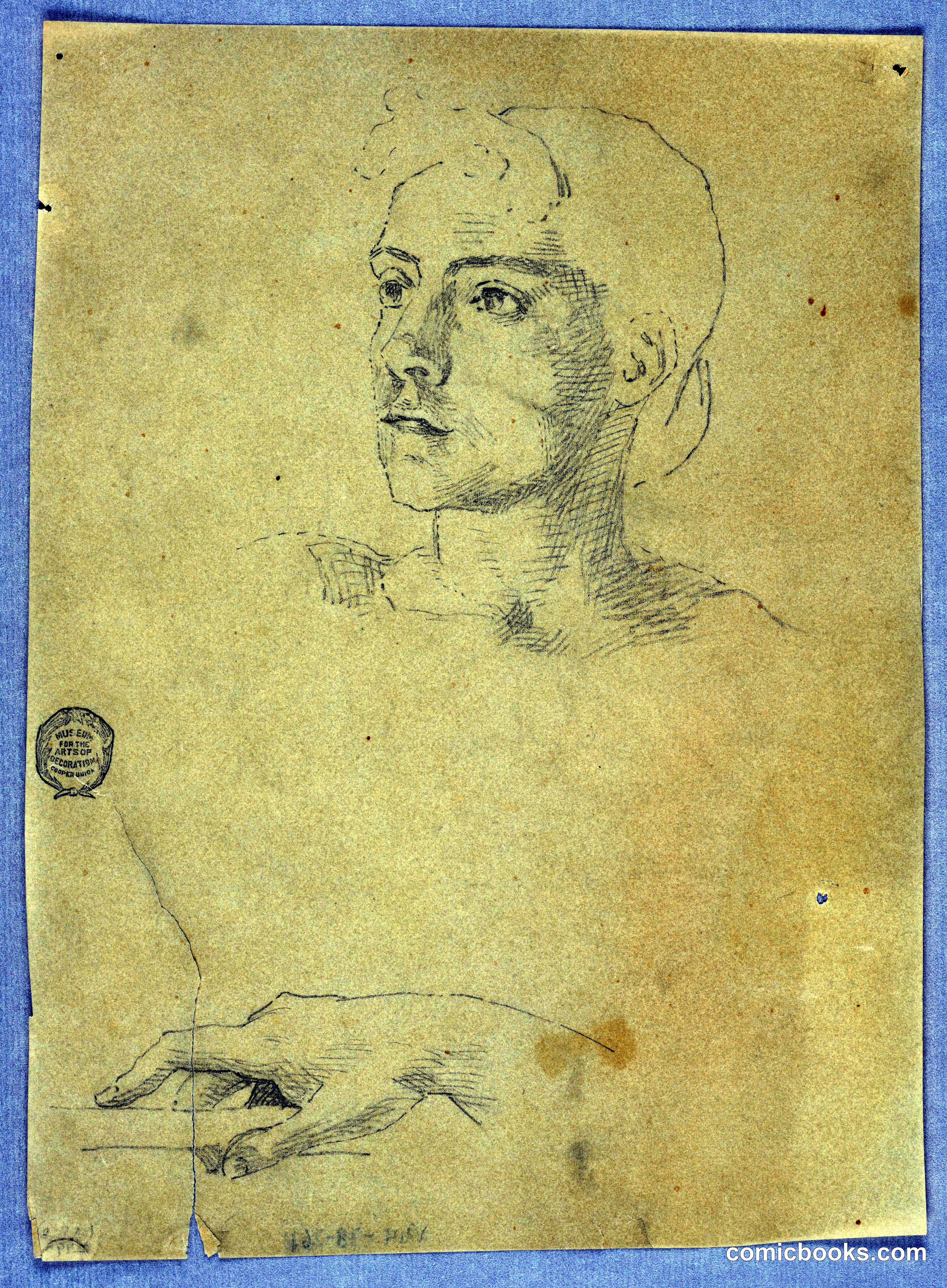 Sketch of a Woman's Head and Hand