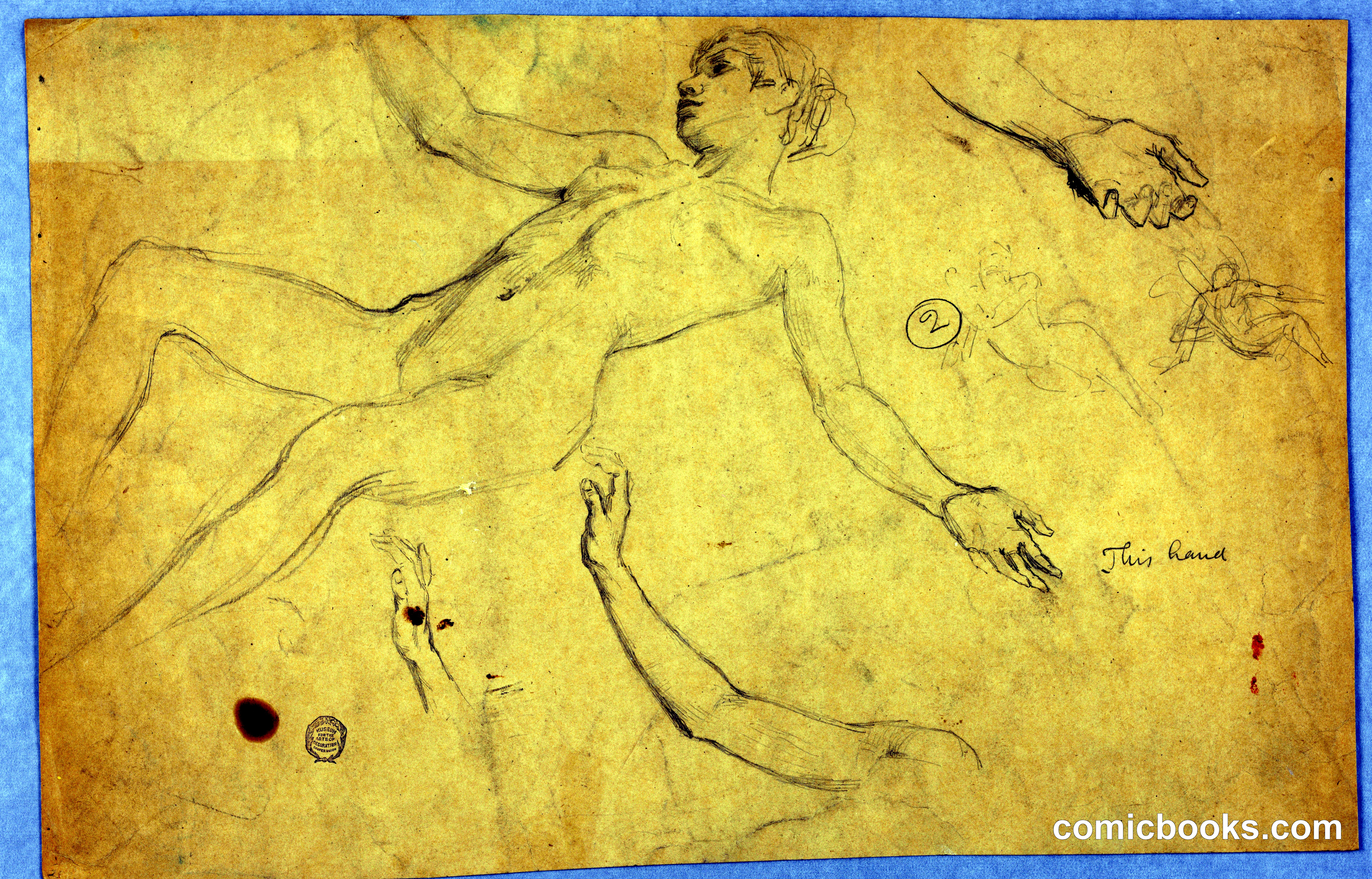 Sketches of Female Nude and Hands