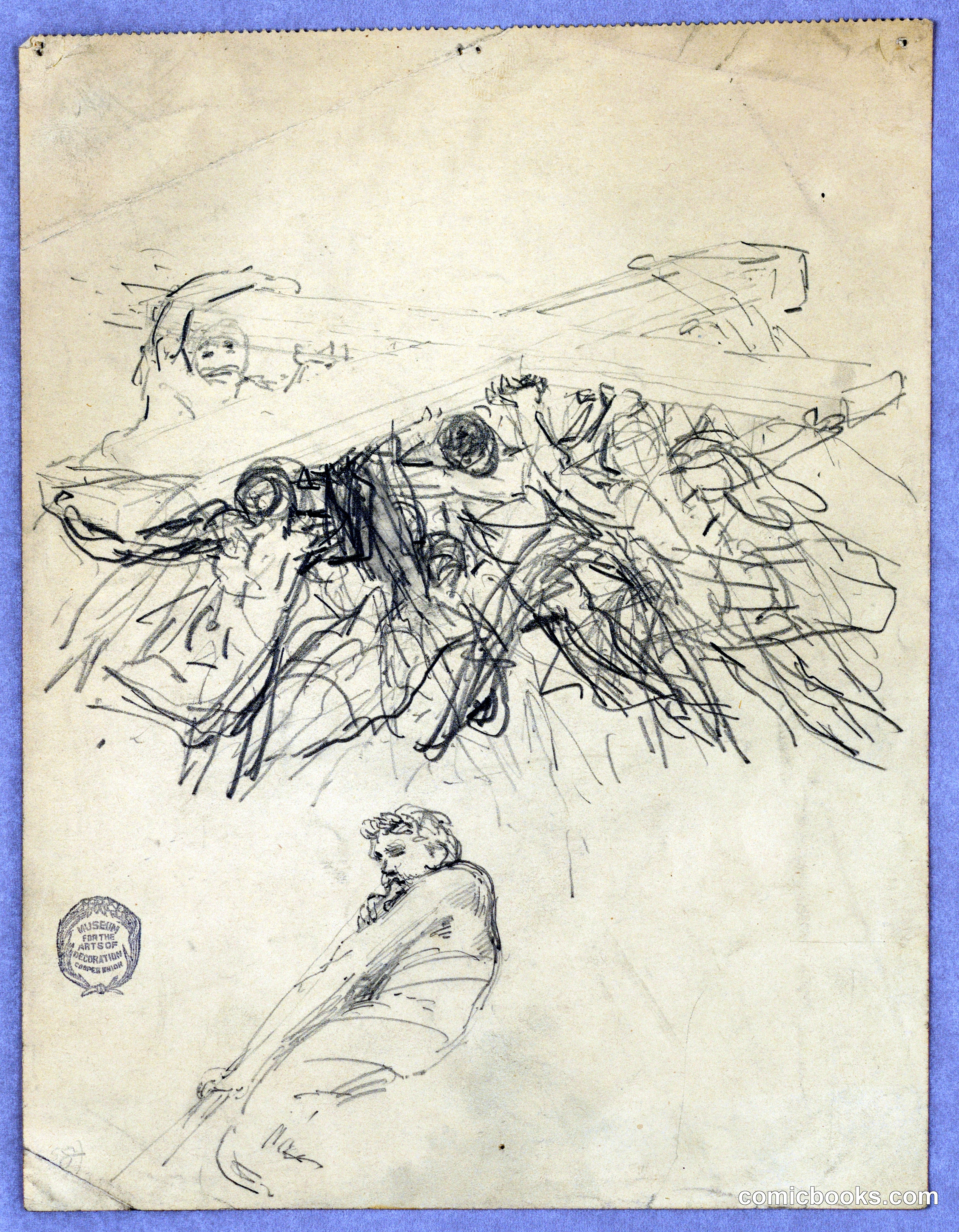 Sketch of Figures Bearing a Cross