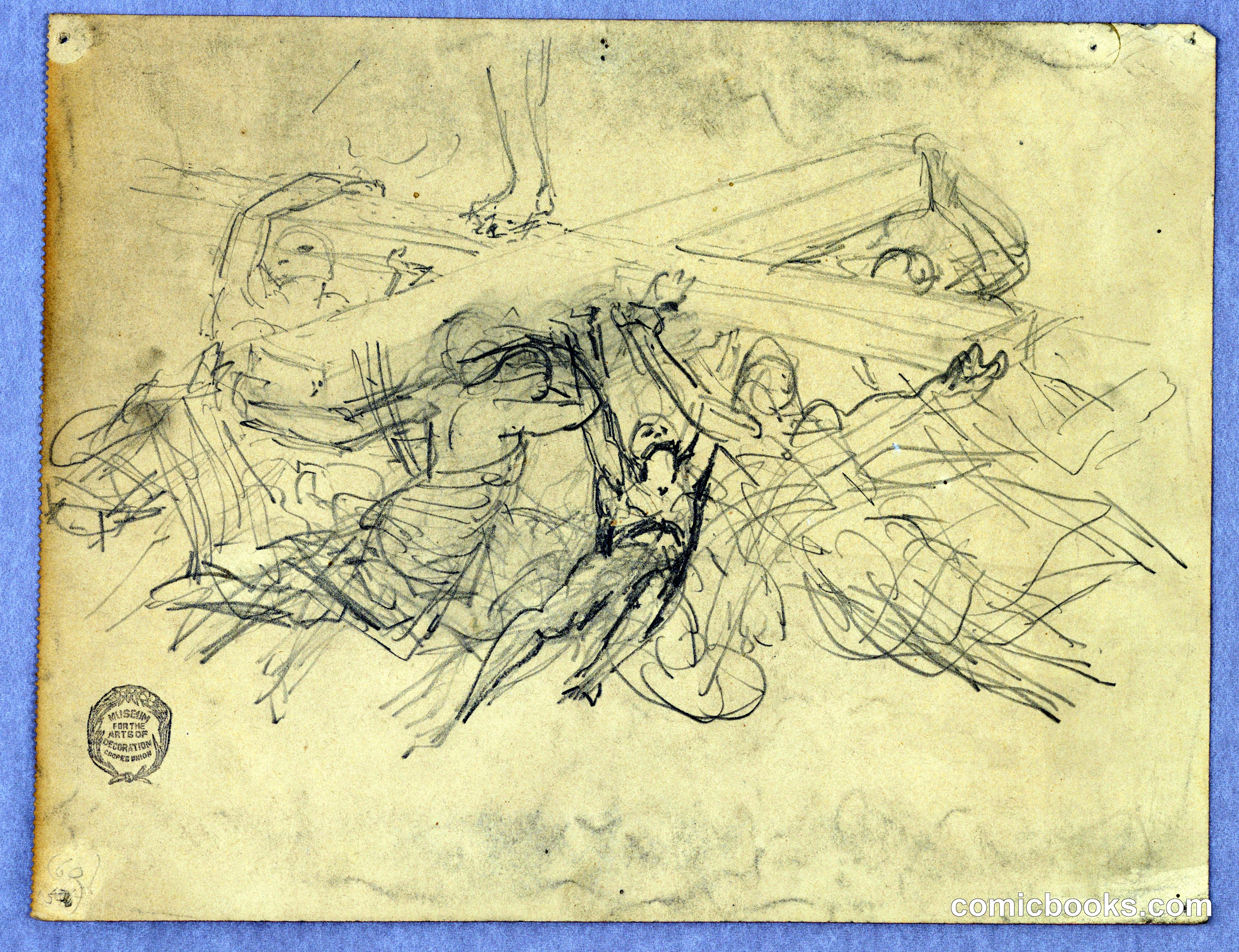 Sketch of Figures Bearing a Cross