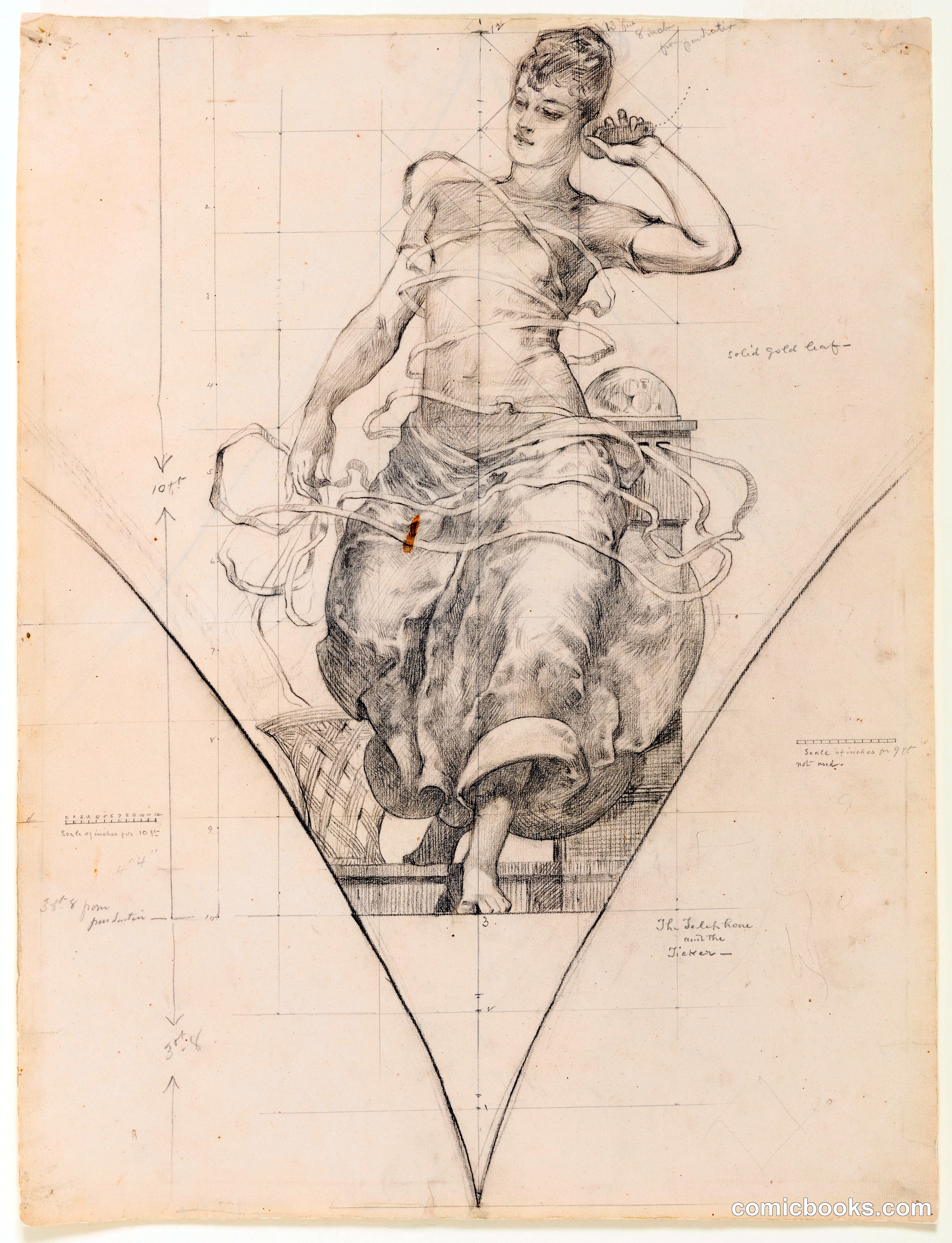 The Telephone and the Ticker: Study for 'Electricity as Applied to Commerce'