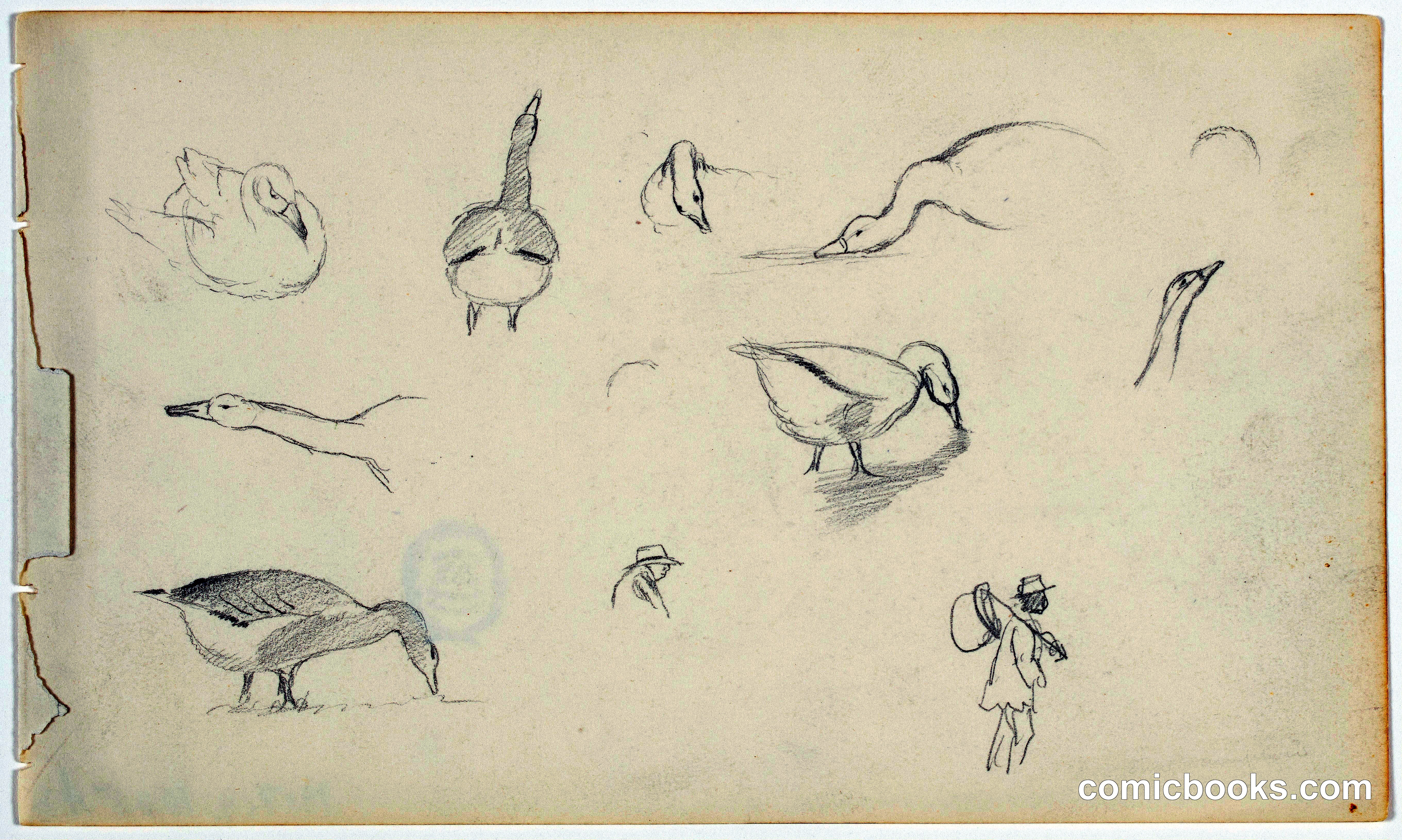 Geese Sketches with Figures, East Hampton, New York