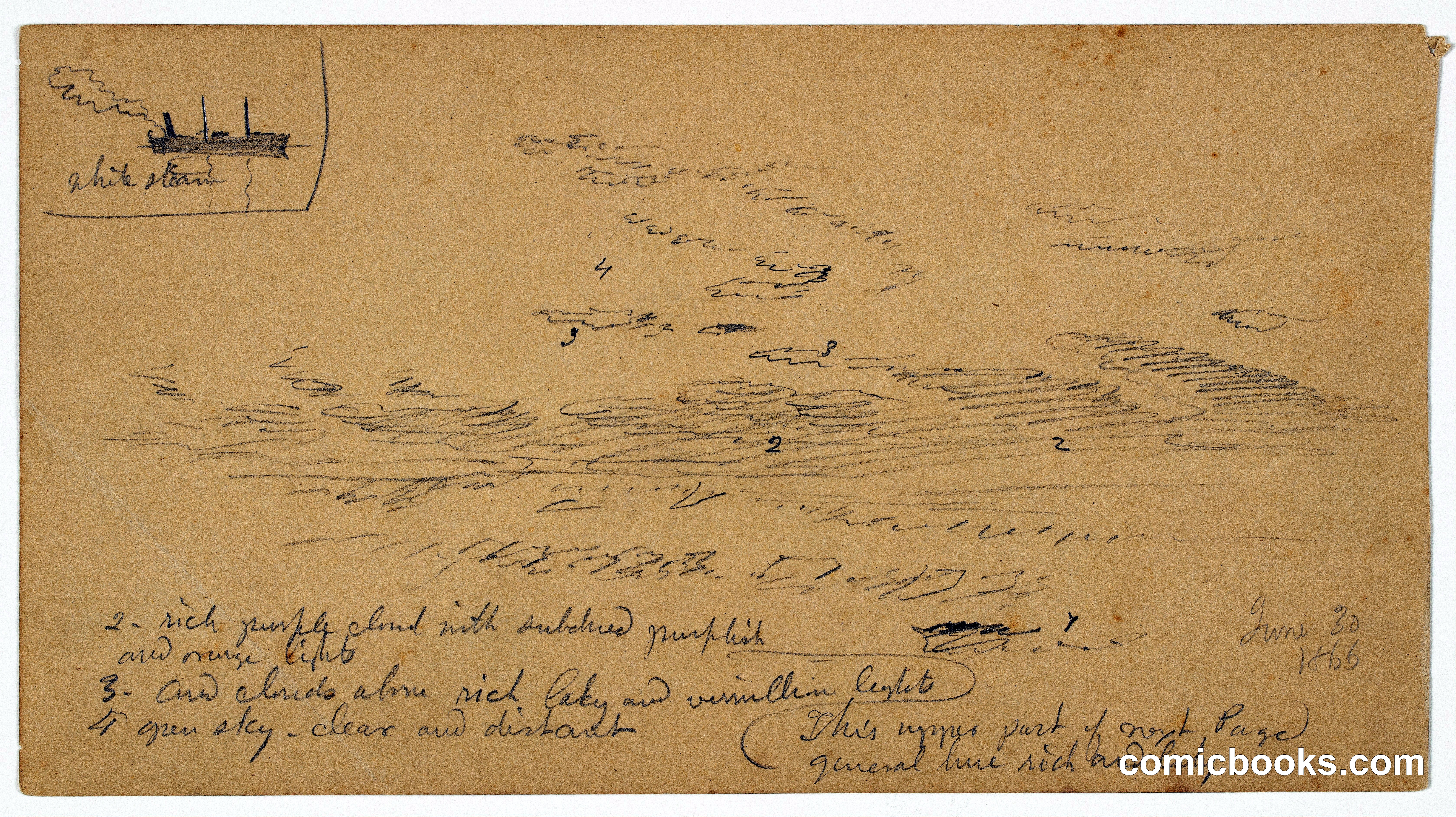 Cloud and Boat Sketches, Hudson, New York